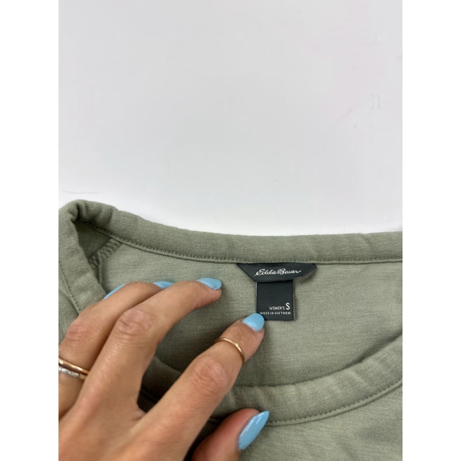 Eddie Bauer Eddie Bauer Sweatshirt Womens Small Green Stretch Fleece Lined Crewneck Pullover Size S / US 4 / IT 40 - 3 Thumbnail