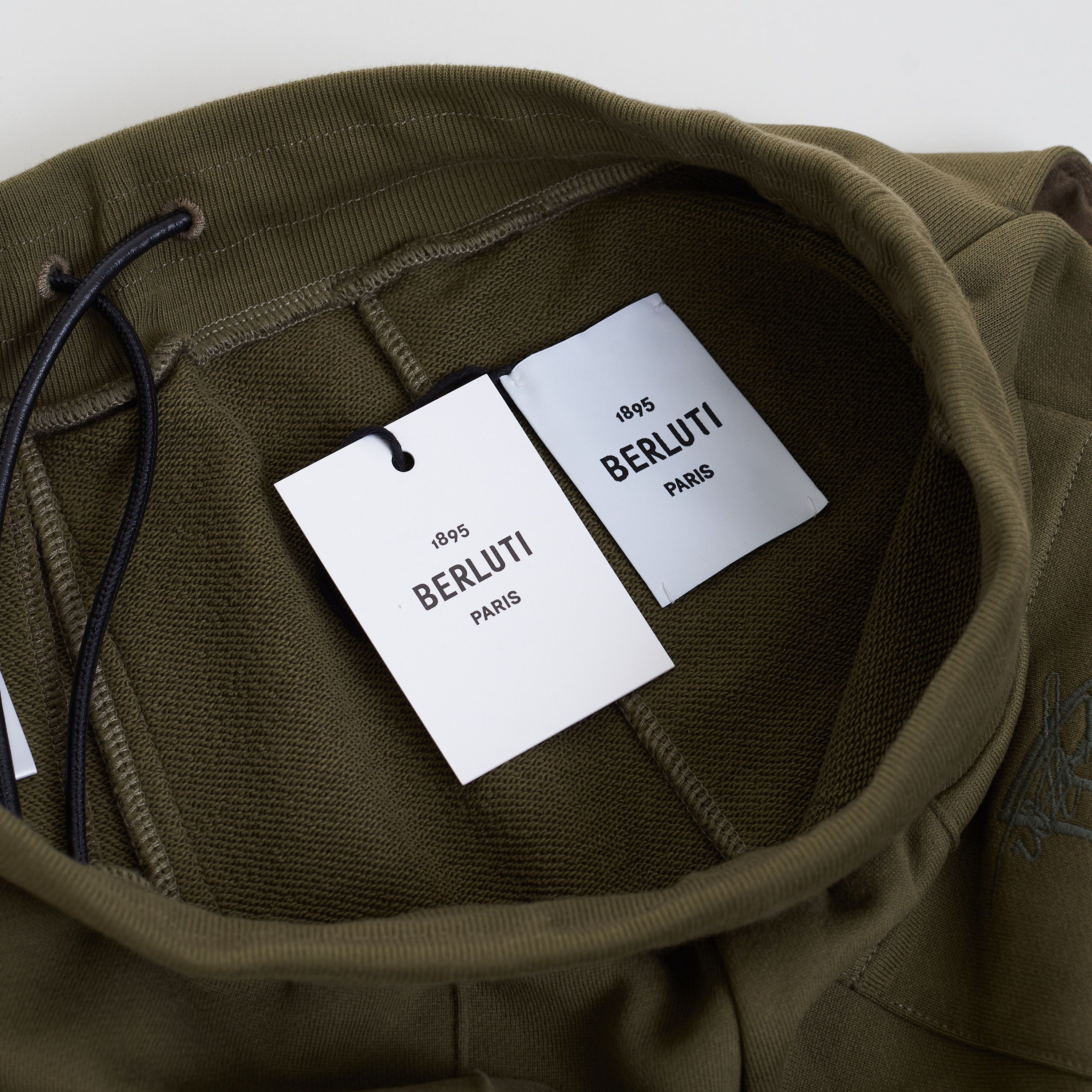 Berluti Jogging Trousers With Embroidered Logo In Khaki Green Cotton Size US 32 / EU 48 - 12 Thumbnail