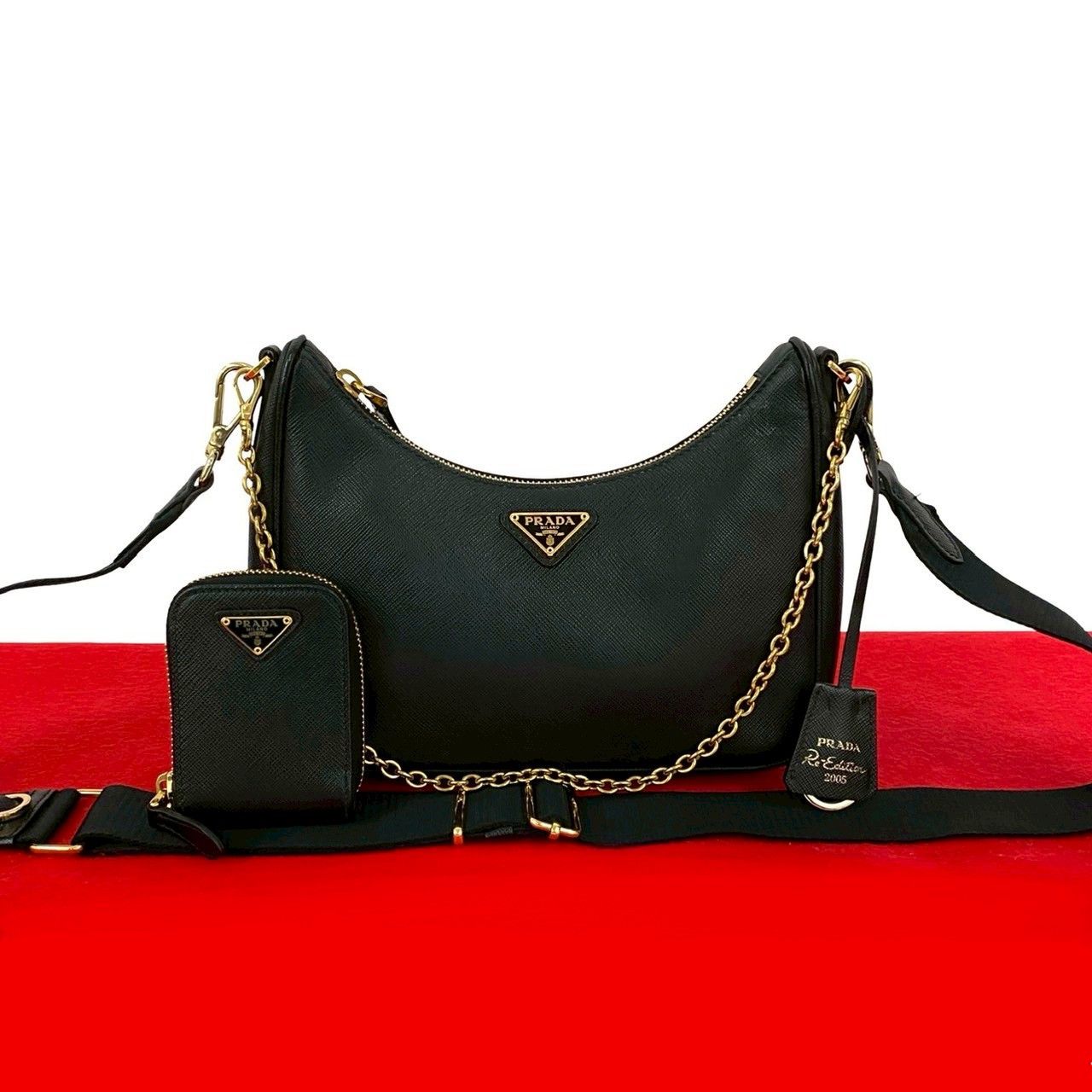 Prada Prada Saffiano 2way Shoulder Bag Leather Shoulder Bag DUTY 