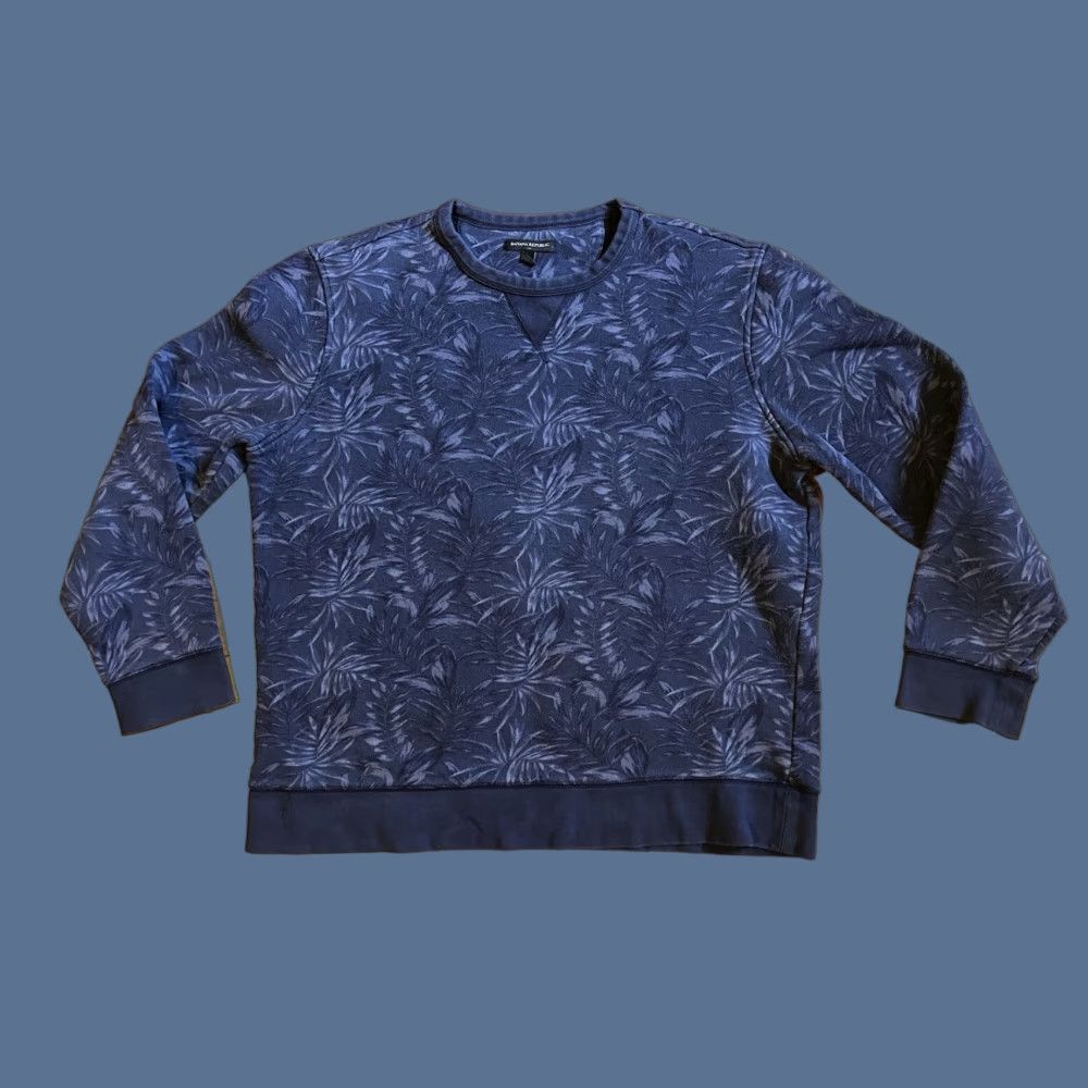 Banana Republic Banana Republic Palm Leaf All Over Print Sweatshirt Men XL Blue Graphic Print Crew Neck Pullover Regular Fit Size US XL / EU 56 / 4 - 1 Thumbnail