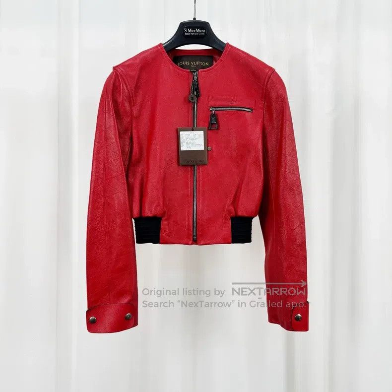 Louis Vuitton Louis Vuitton Red sheepskin jacket with presbyopia printed Size XS / US 0-2 / IT 36-38 - 1 Thumbnail