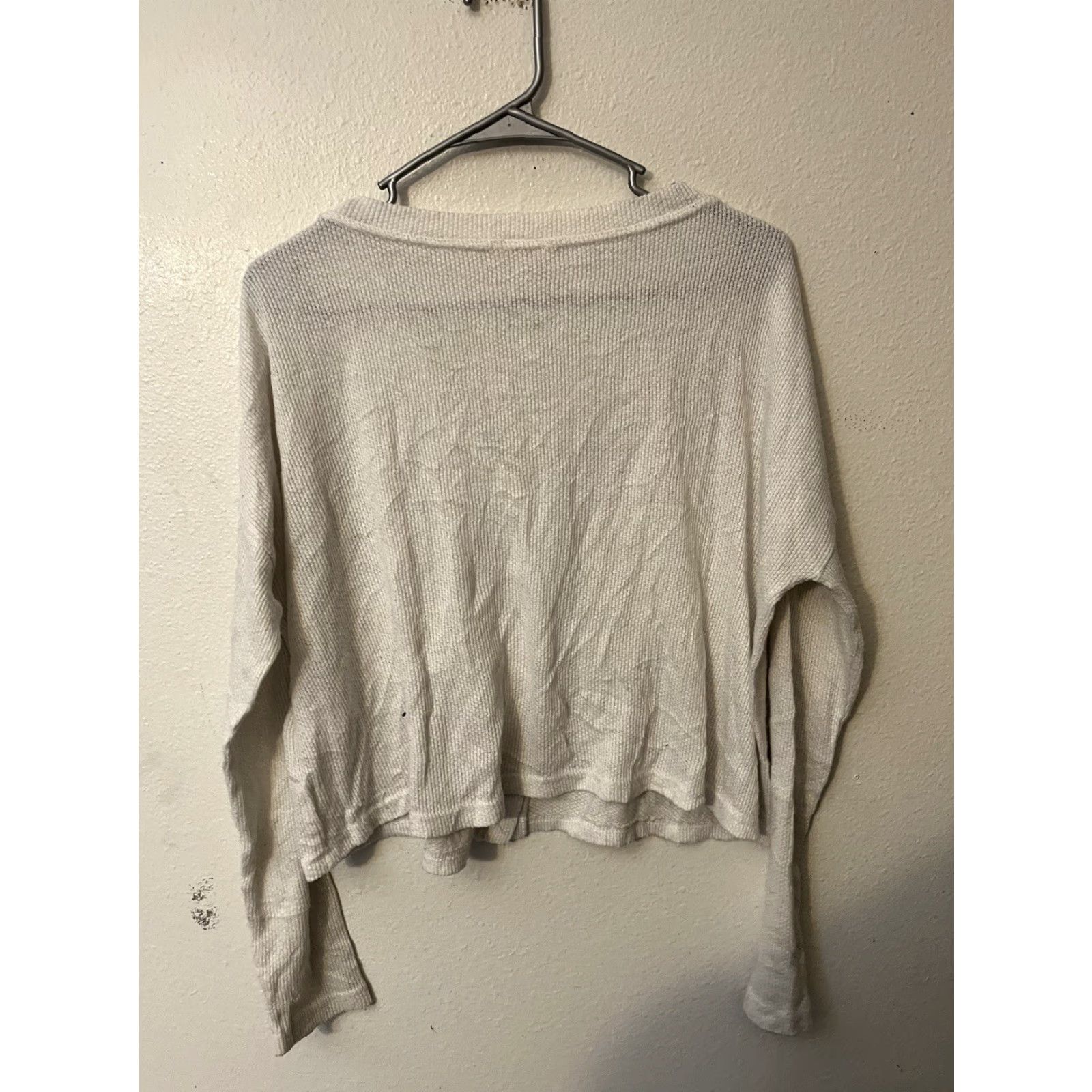 Vintage AEROPOSTALE Ivory Button Waffle Cardigan Sweater Medium Ladies Cardigan Waffle Knit Heavyweight Button Ivory M Womens Size M / US 6-8 / IT 42-44 - 2 Thumbnail