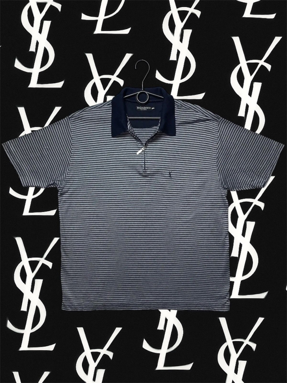 Vintage Yves Saint Laurent polo striped logo XL rare