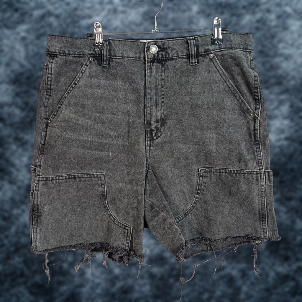 Vintage VINTAGE Ardene Women's Denim Shorts Size 13 High Rise Black Frayed Hem Cut-Off Summer Casual Size 34" / US 12 / IT 48 - 1 Thumbnail