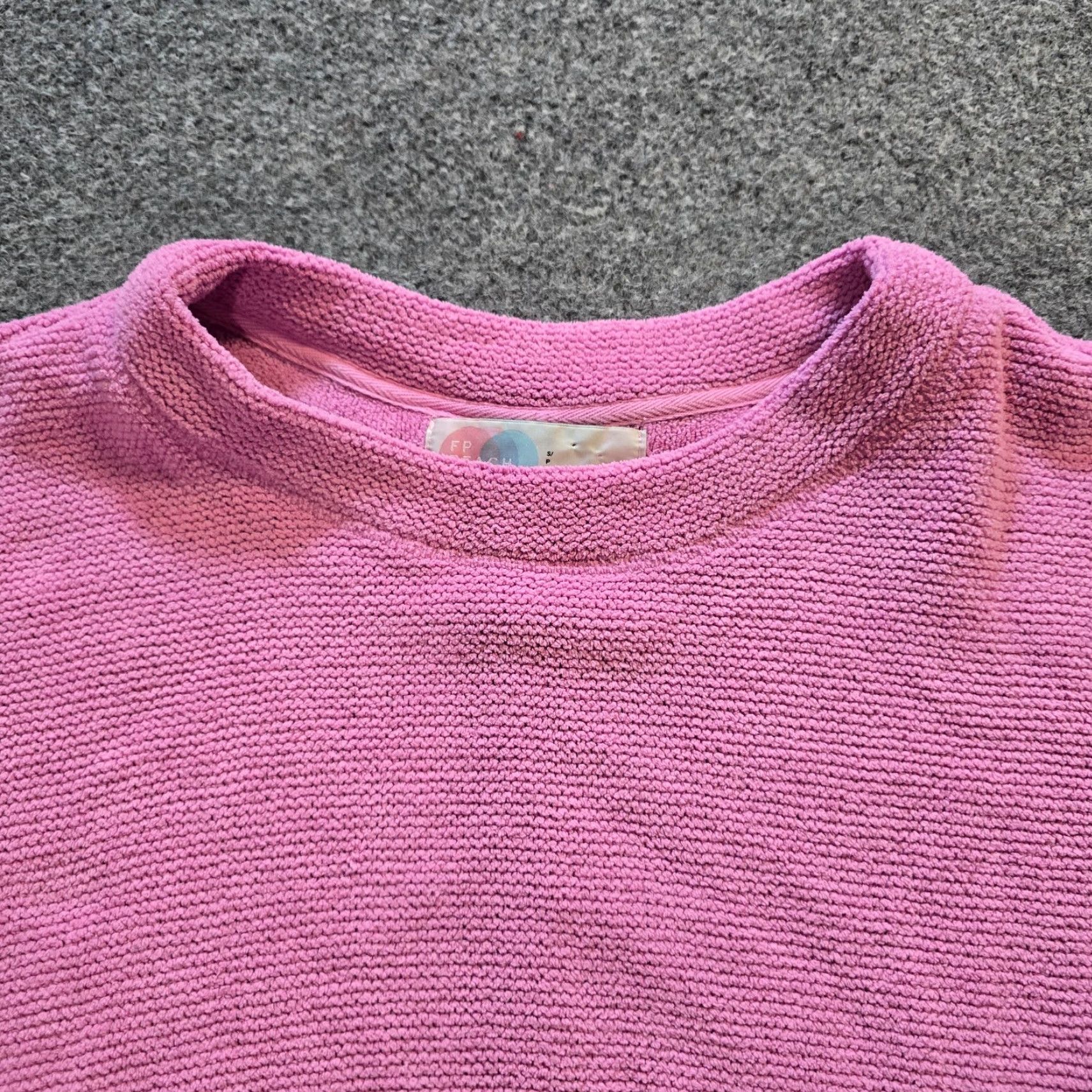 Free People Free People Sweater Women Medium Pink Oversized Textured Round Neck Long Sleeve Top Casual Size M / US 6-8 / IT 42-44 - 2 Thumbnail