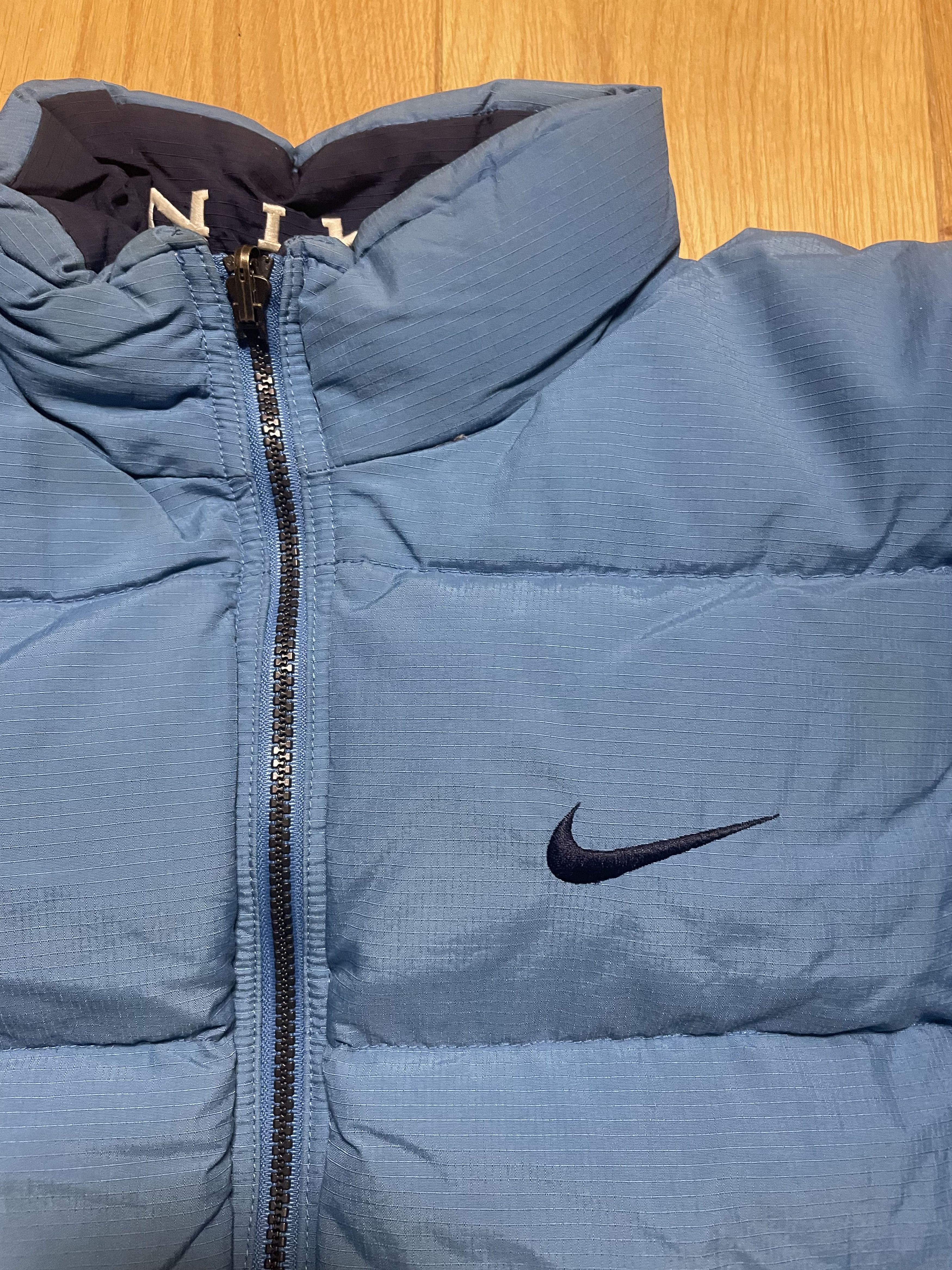 Nike Vintage Nike Blue Puffer Jacket Big Back Logo 90s Streetwear Size US S / EU 44-46 / 1 - 5 Thumbnail