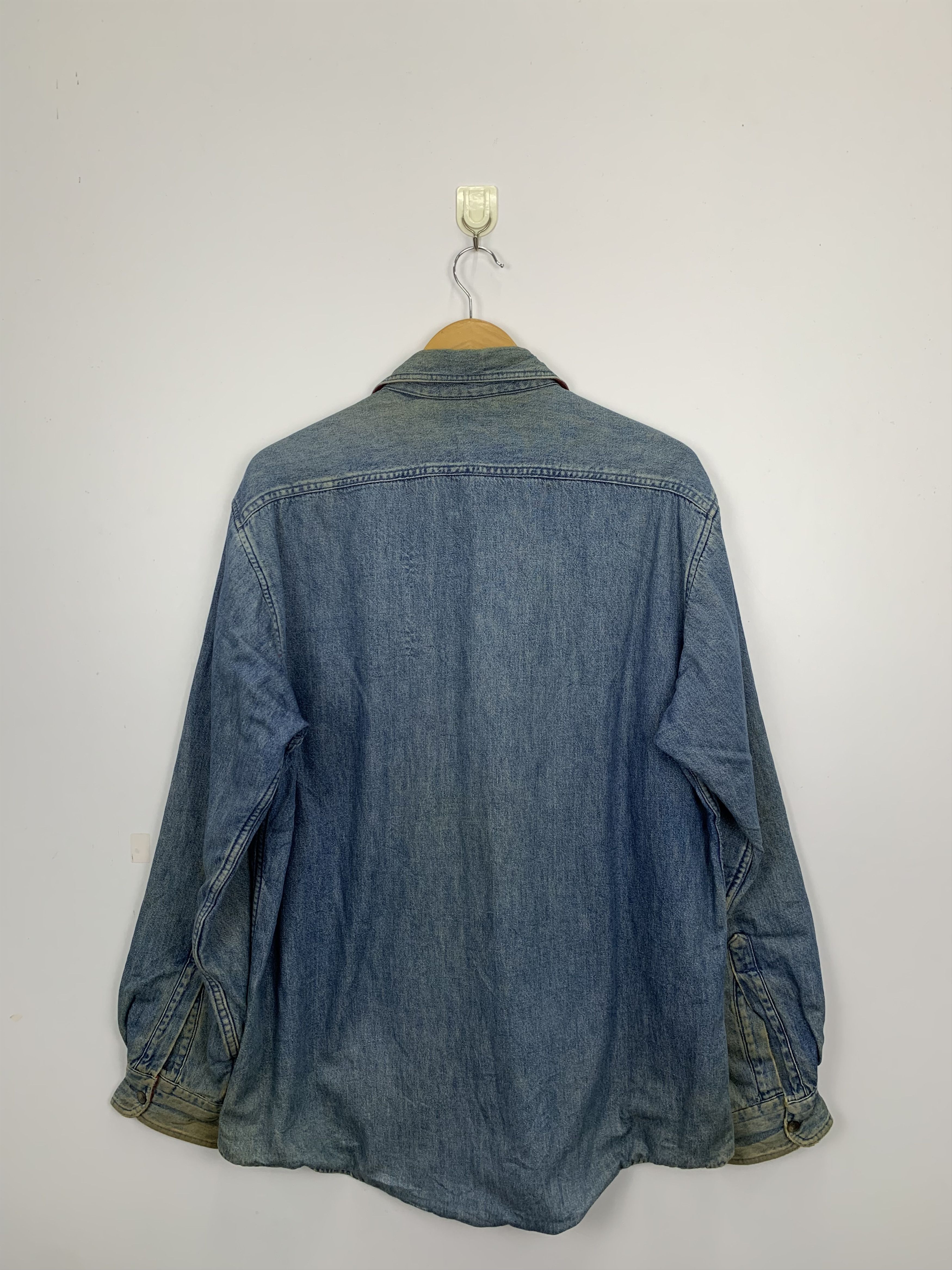 L.L. Bean Vintage 90s L.L. Bean Denim Trucker Jacket Made In USA J0786 Size US L / EU 52-54 / 3 - 3 Thumbnail