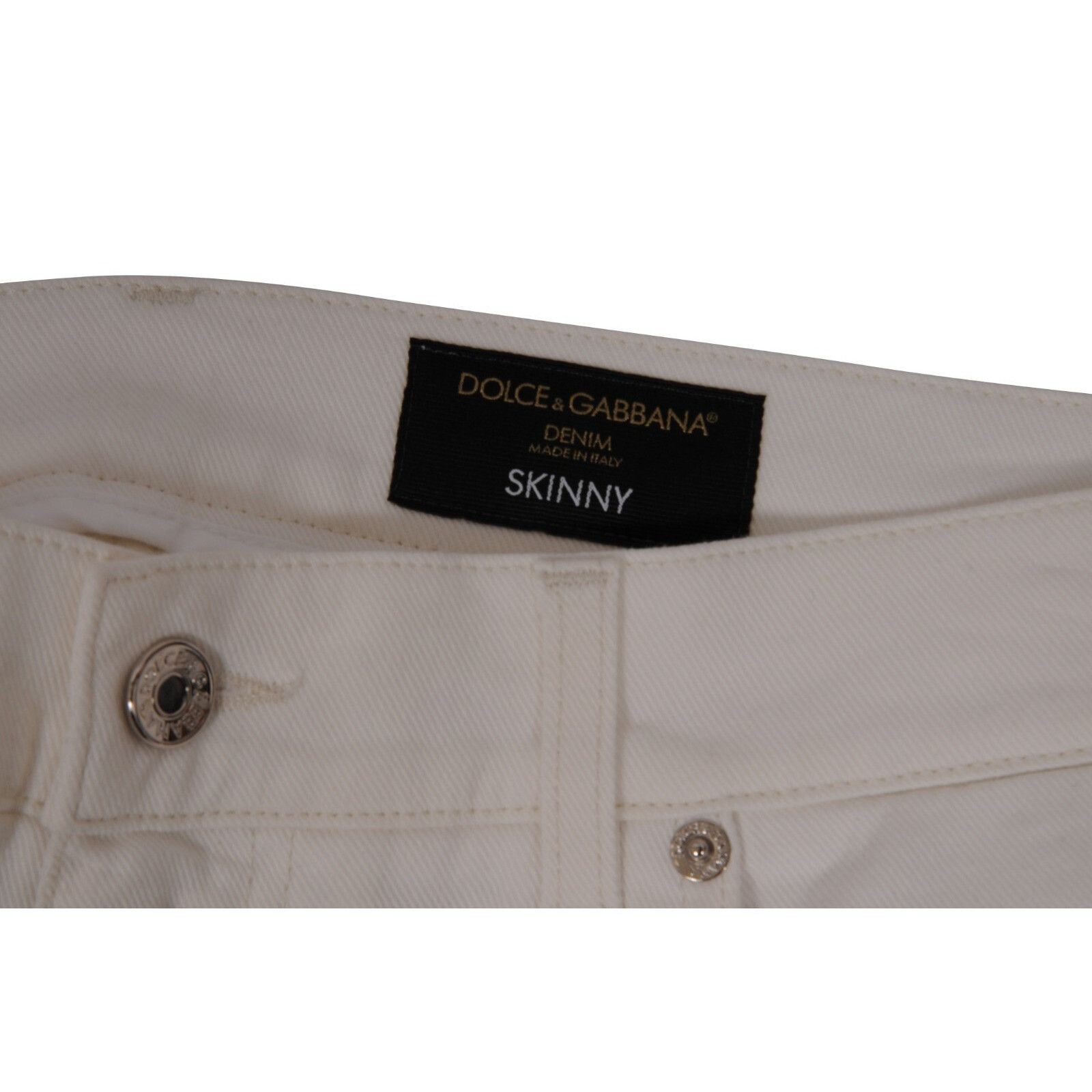 Dolce & Gabbana Floral Skinny Jeans IT 52 33-34 White Denim Size US 36 / EU 52 - 6 Thumbnail