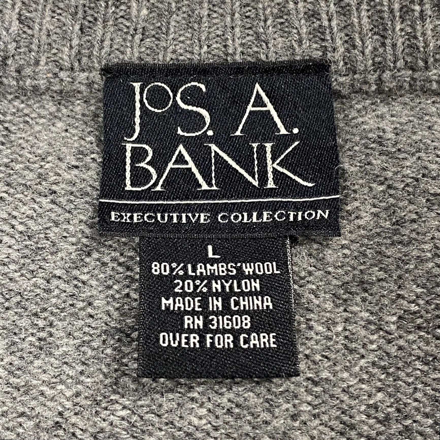 Jos. A. Bank VINTAGE Jos. A. Bank Classic Lambswool Blend Argyle Pullover Sweater L Grey Mens Size US L / EU 52-54 / 3 - 3 Thumbnail