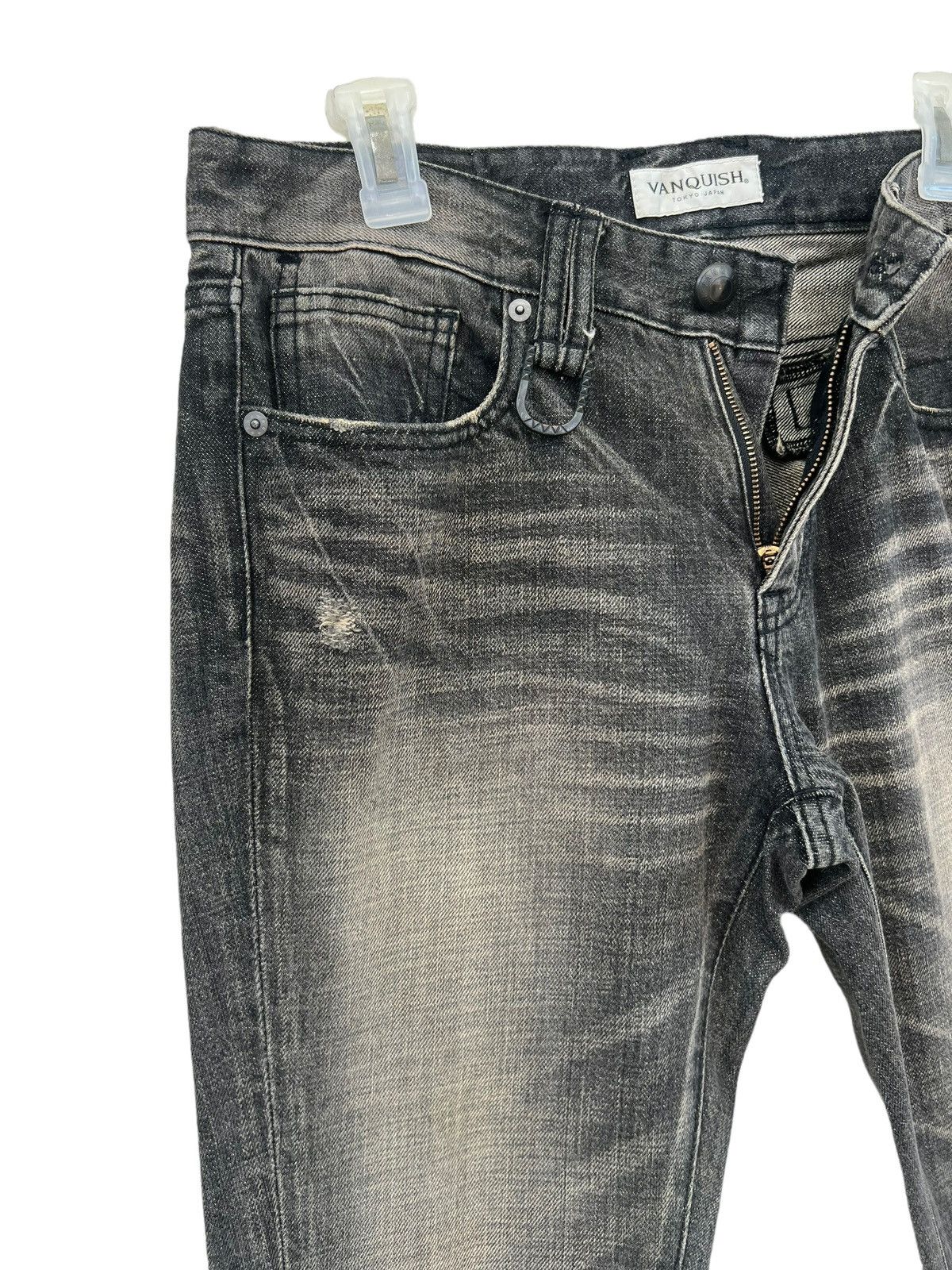 Vanquish Mud Wash Vintage Vanquish Japan Fade Black Denim Slim Jeans Size US 30 / EU 46 - 8 Thumbnail