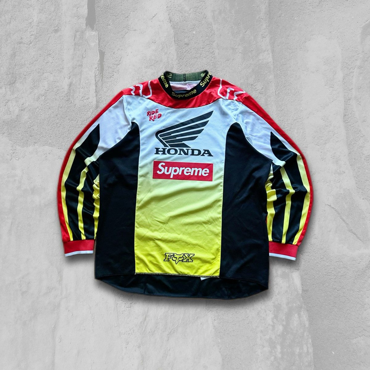 リーム Supreme✖️Honda✖️Fox Racing Moto Supreme FW19 Week 6 x Honda x Fox Racing Moto Jersey Top SUP