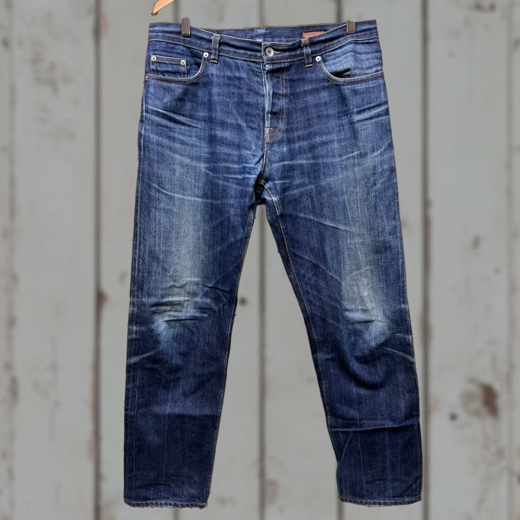 Albam VINTAGE Albam Jeans Denim 35x32 Distressed Regular Leg Men Straight USA Classic American Button Missing Size US 35 - 1 Thumbnail