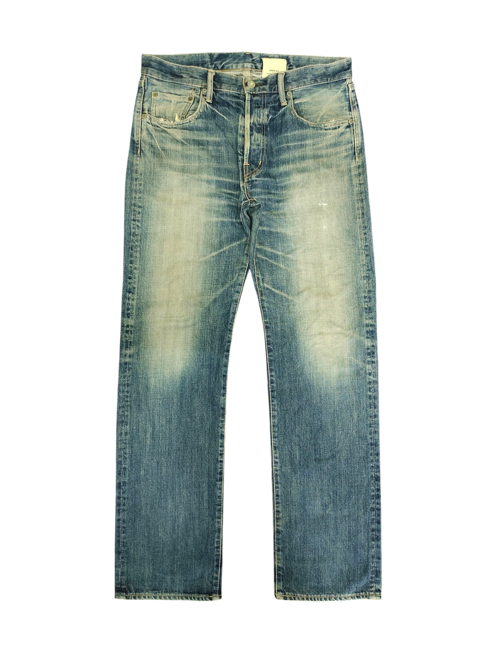 Kapital Quadro Japan Jeans - Clawmark Distress Faded Denim Size US 32 / EU 48 - 1 Thumbnail