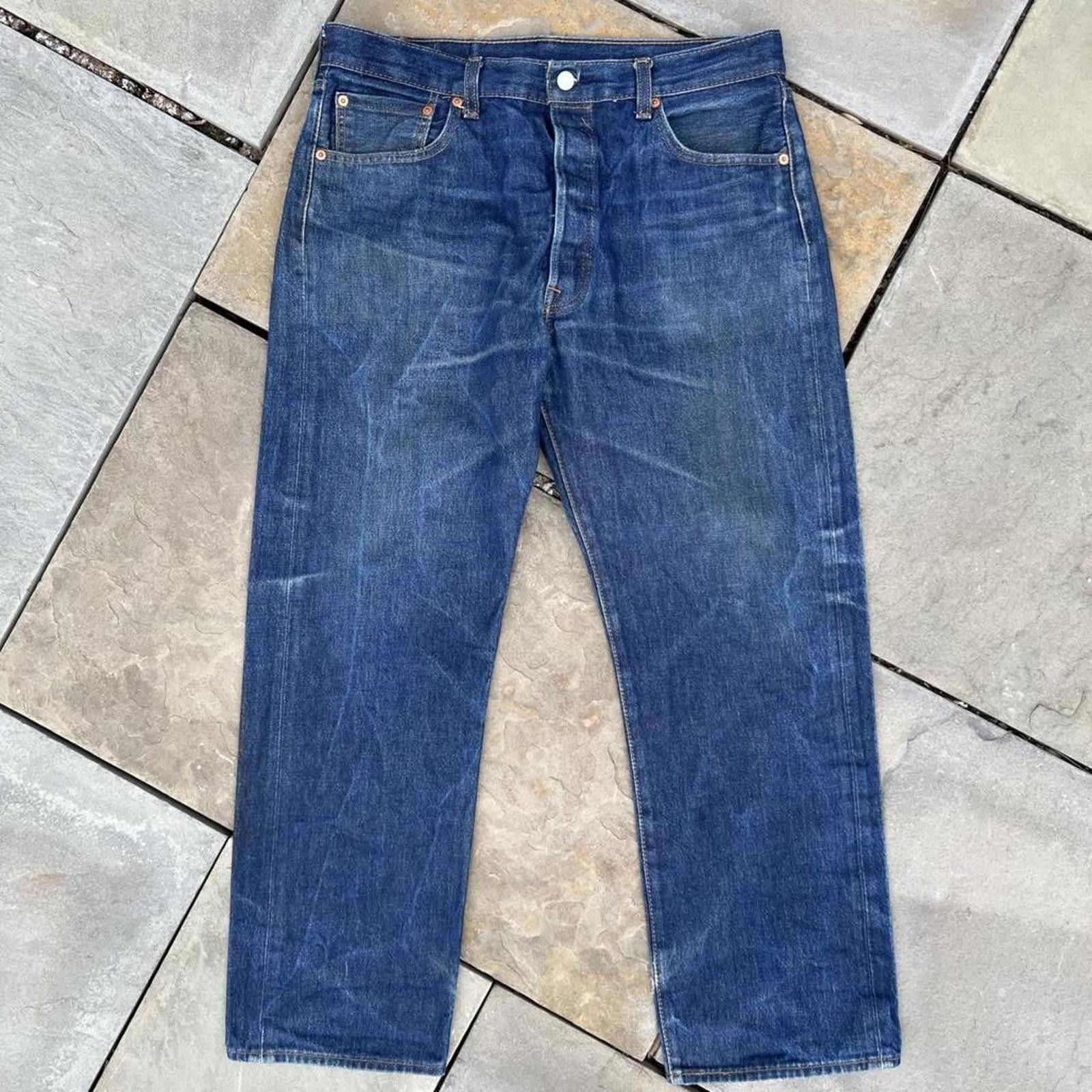 Levi's Naturally Distressed Dark Indigo Wash Levi’s Denim 501 Jeans Size US 36 / EU 52 - 1 Thumbnail