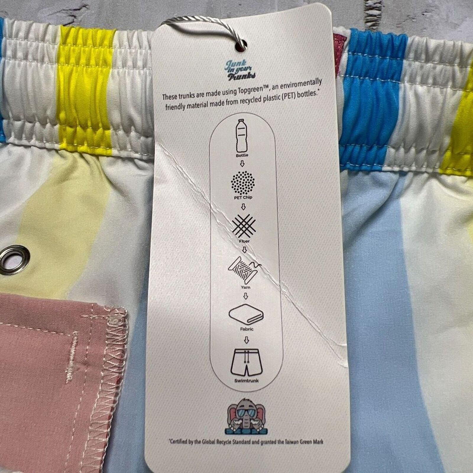 Other Junk In Your Trunks Swim Shorts Yellow Blue Stripe Size M Size US 33 - 6 Thumbnail
