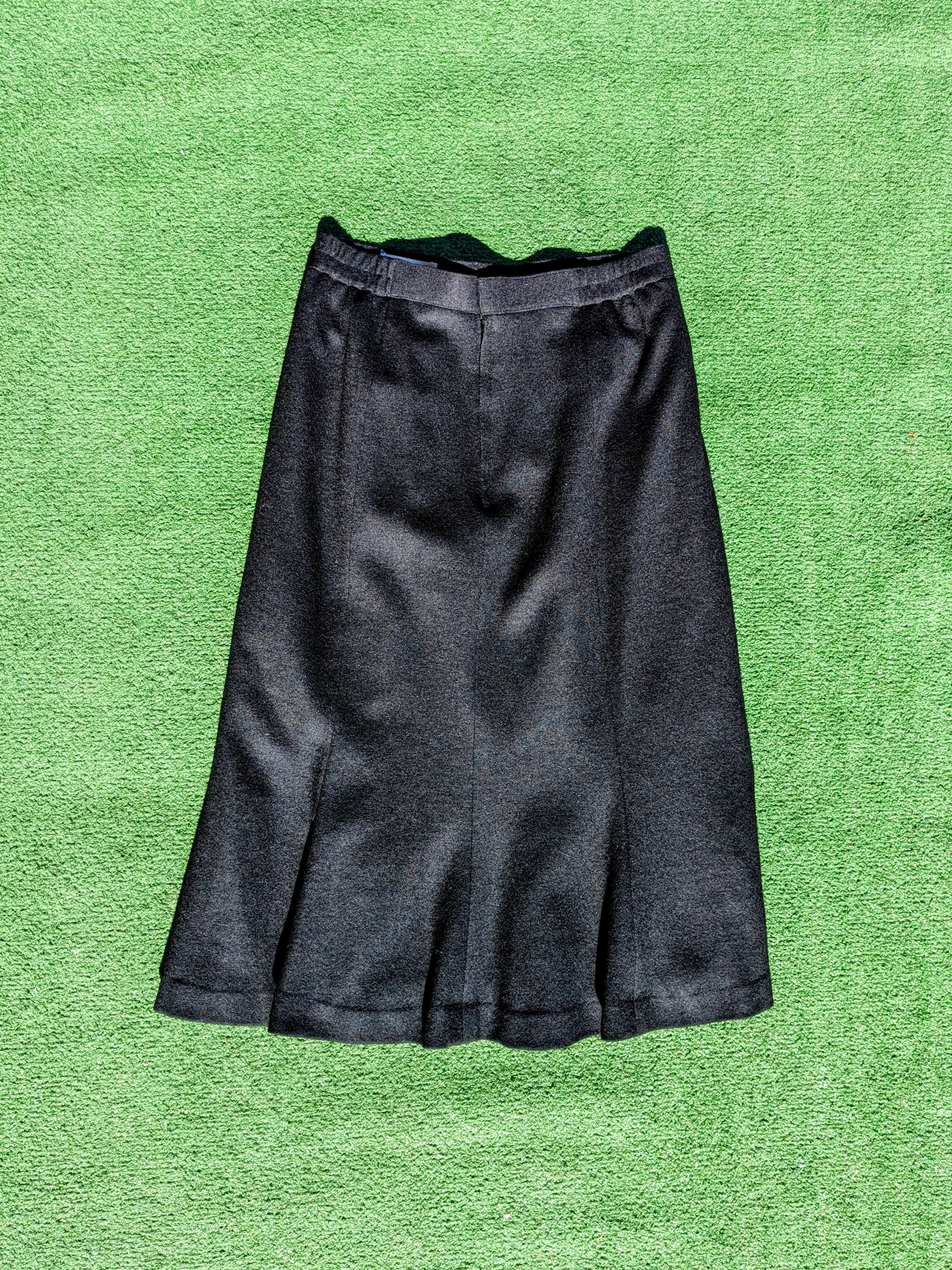 Vintage More Mind Flat Black Silver Single Beads Wool Maxi Skirt Size 30" / US 8 / IT 44 - 5 Thumbnail