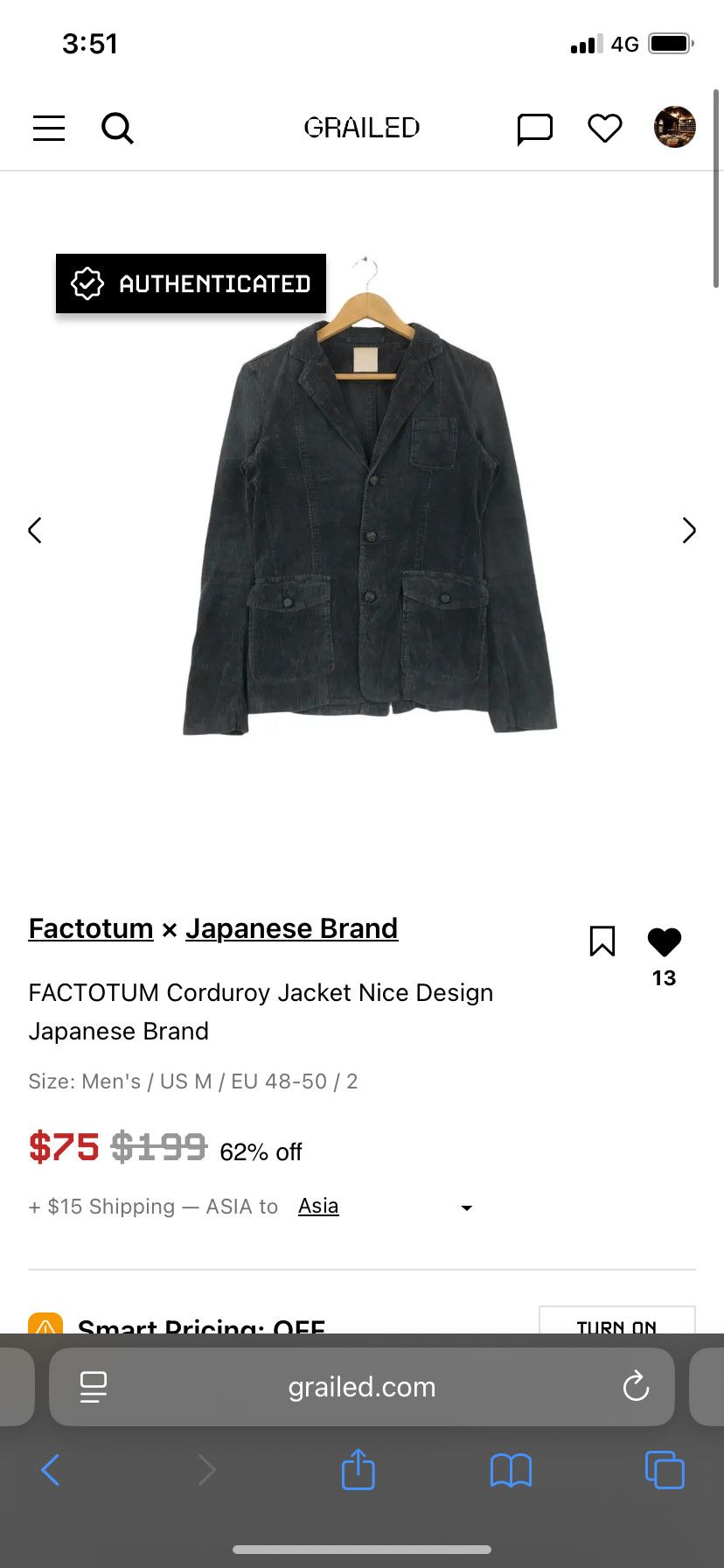 FACTOTUM FACTOTUM Corduroy Jacket Nice Design Japanese Brand Size US M / EU 48-50 / 2 - 7 Thumbnail