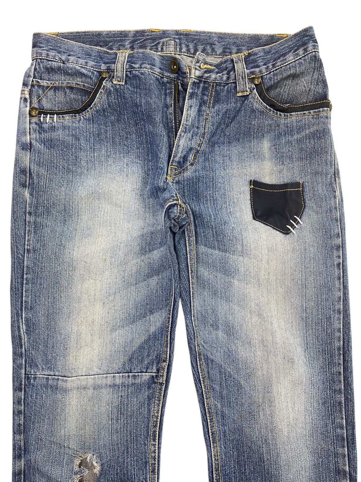 Japanese Brand Japanese Brand Whiskers Faded Wash Style Straight Cut Jeans Size US 32 / EU 48 - 2 Thumbnail