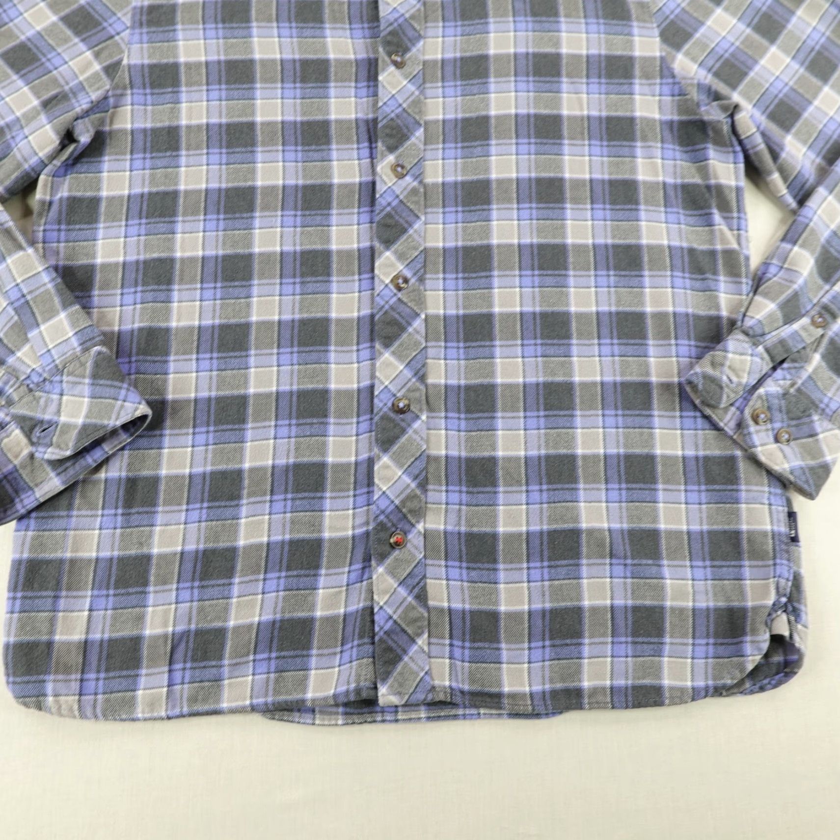 The North Face NORTH FACE Flannel Button-Up Shirt Mens Large Blue Plaid Long Sleeve Outdoor Work Size US L / EU 52-54 / 3 - 3 Thumbnail