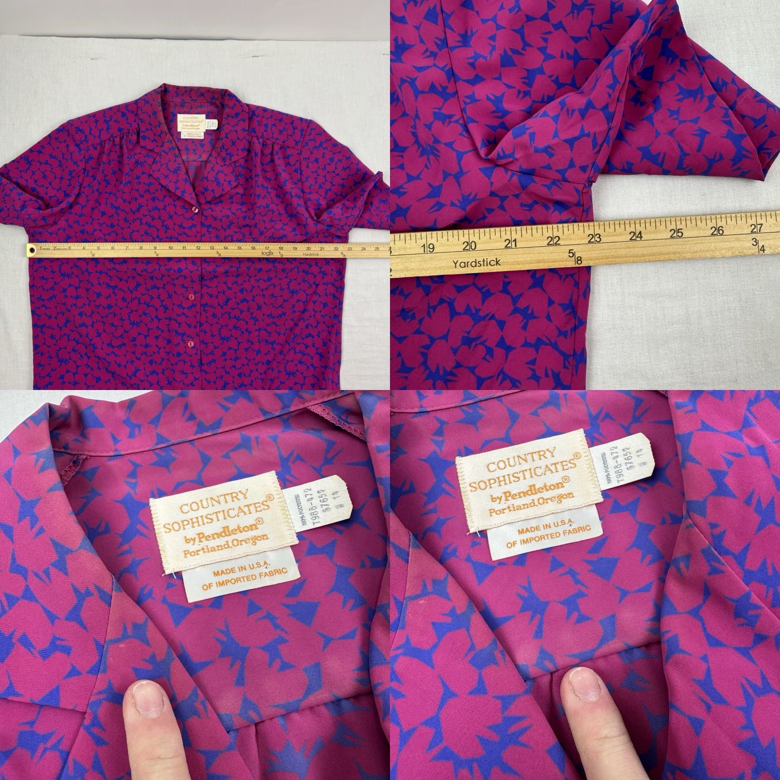 Pendleton VINTAGE Pendleton Button-Up Shirt Womens 14 Pink Geometric 90s Classic Womens Size XL / US 12-14 / IT 48-50 - 8 Thumbnail