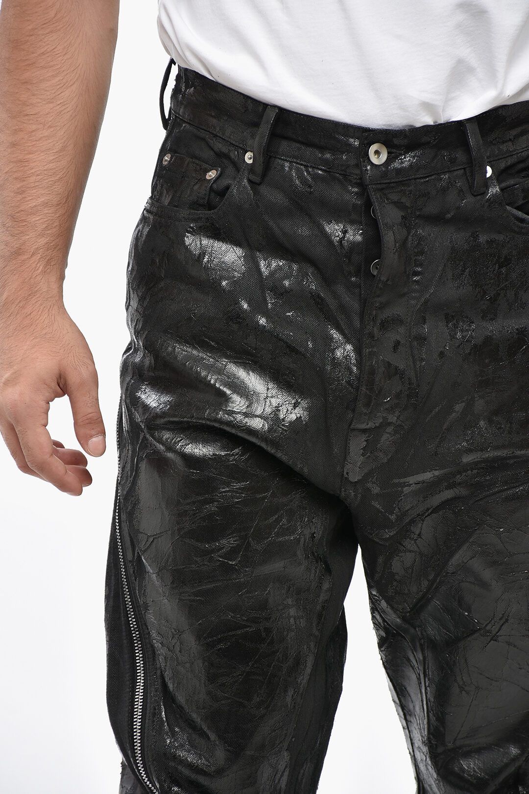 Rick Owens og1mm1025 Bolan Banana Jeans in Black Size US 31 - 4 Thumbnail