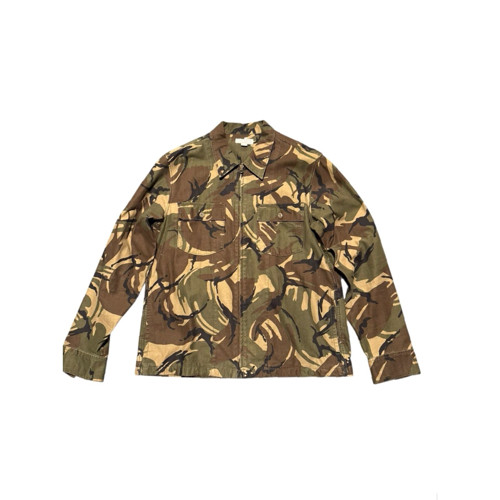 Wallace & Barnes Wallace & Barnes J.Crew DPM Camo Full Zip Military Overshirt Jacket M Green Canvas Cotton Blend Zip Button Mens Jacket Size US M / EU 48-50 / 2 - 2 Thumbnail