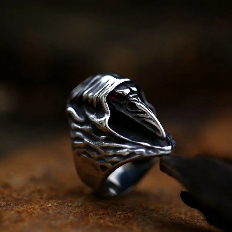Jewelry × Vintage Crow Skull Zircon Ring Size ONE SIZE - 2 Thumbnail
