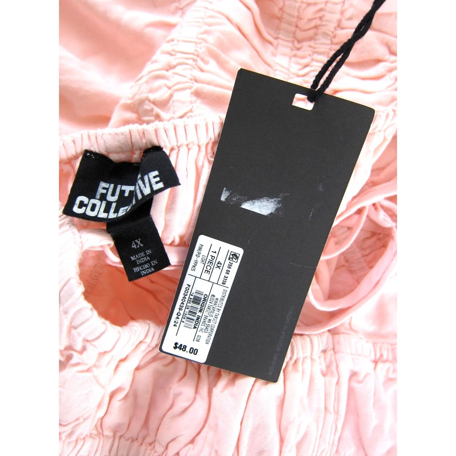 Vintage Future Collective Dress Sun Midi Tank NWT 4X Pink Cotton Embroidered Sleeveless V-Neck Sundress Women's Girls? Size XXL / US 16-18 / IT 52-54 - 4 Thumbnail