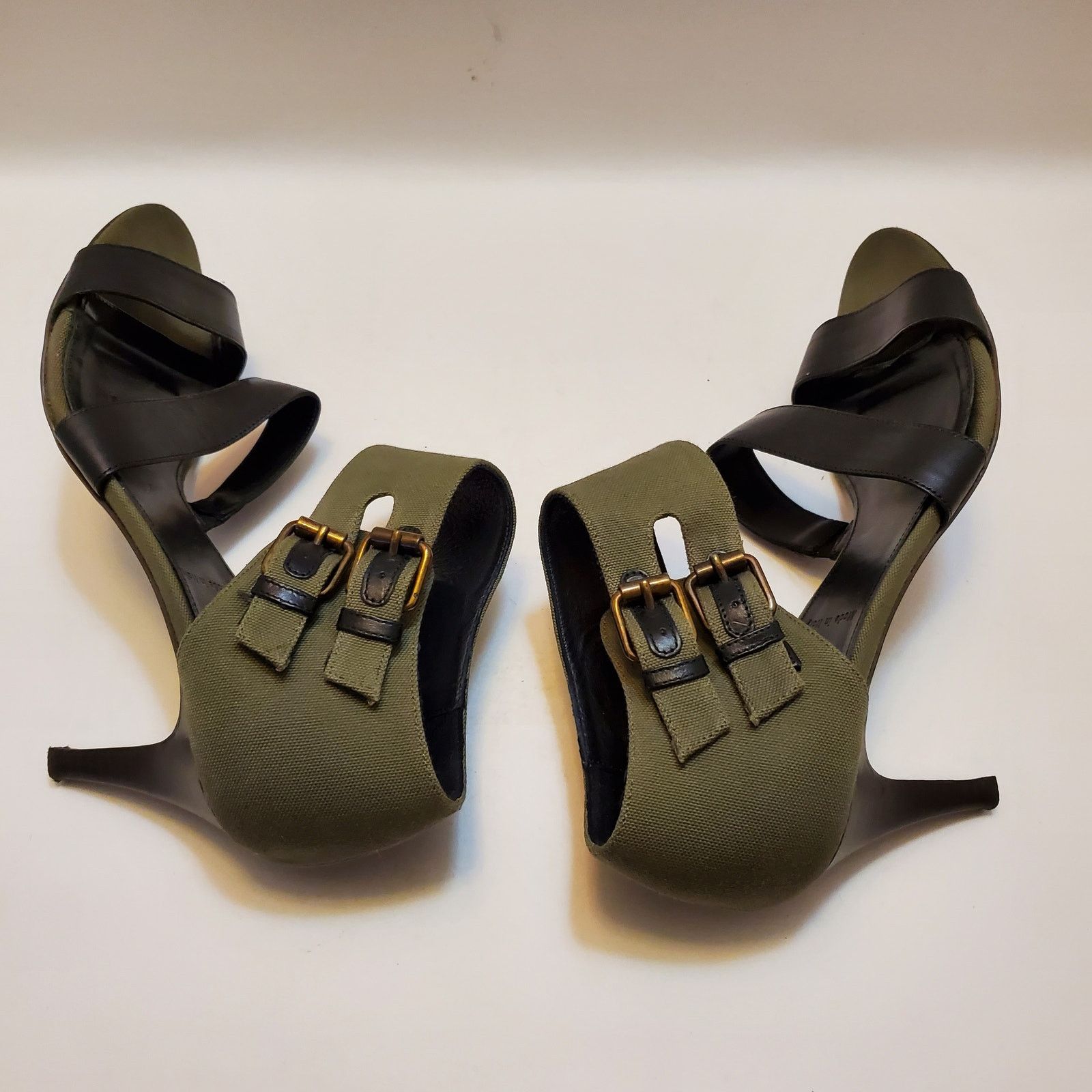 J.Crew J Crew Heels Womens 8 1/2 Shoes Green Strappy Double Ankle Size US 8.5 / IT 38.5 - 3 Thumbnail