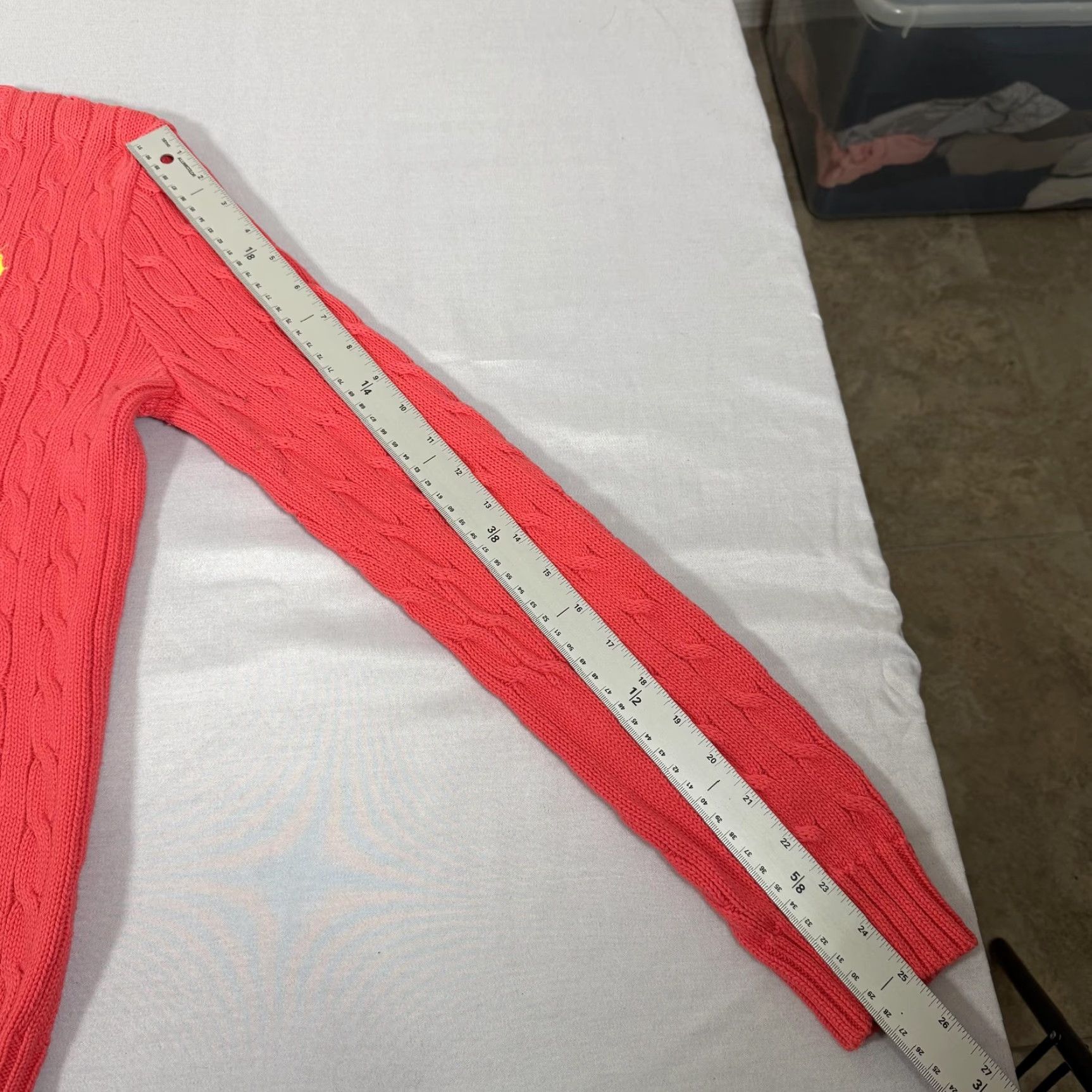 Polo Ralph Lauren Polo Ralph Lauren Sweater Women Large Red Cable Knit V Neck Cotton Pullover Pony Size L / US 10 / IT 46 - 6 Thumbnail