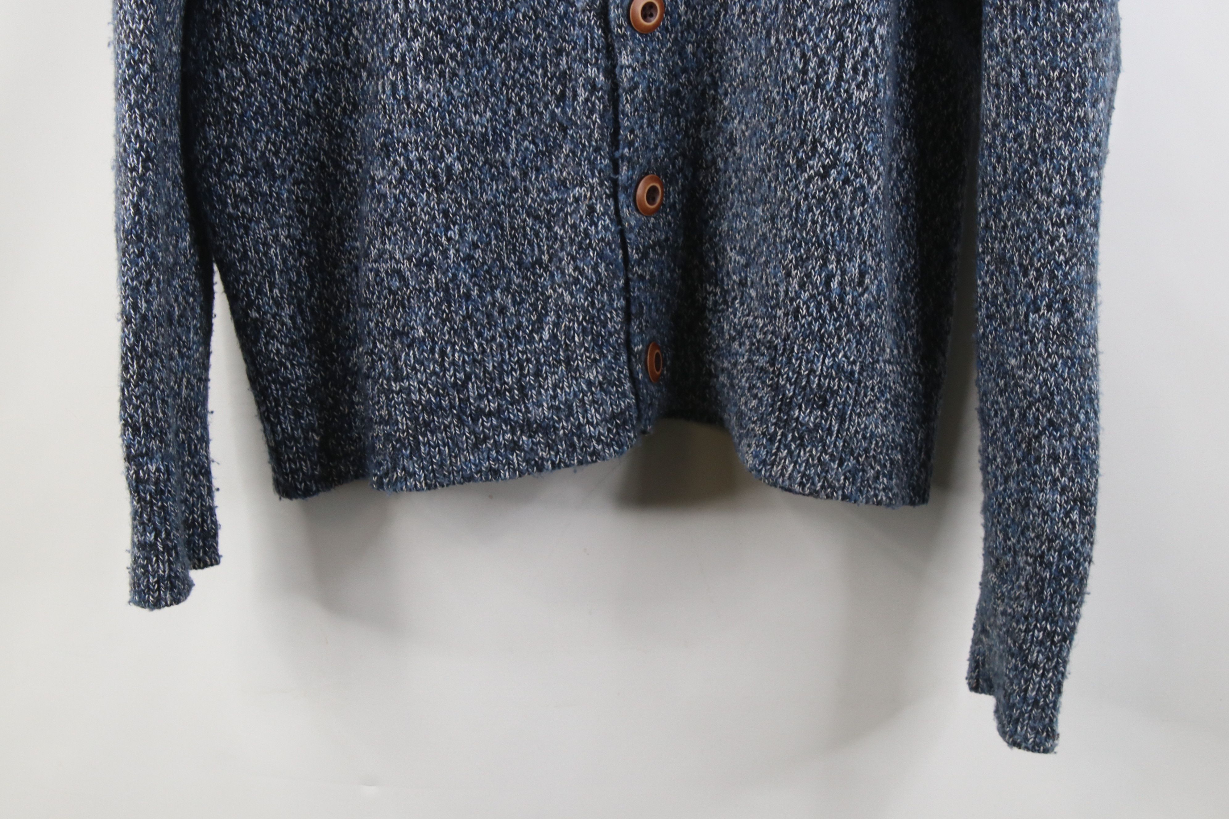 Express Express Fleck Wool Blend Knit Shawl Cardigan Sweater Blue Size US L / EU 52-54 / 3 - 3 Thumbnail