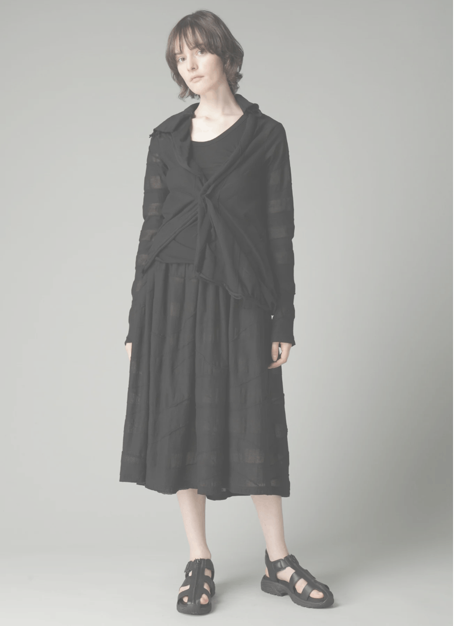 Yohji Yamamoto TUCK JACQUARD GATHER DETAIL CARDIGAN Size S / US 4 / IT 40 - 2 Thumbnail