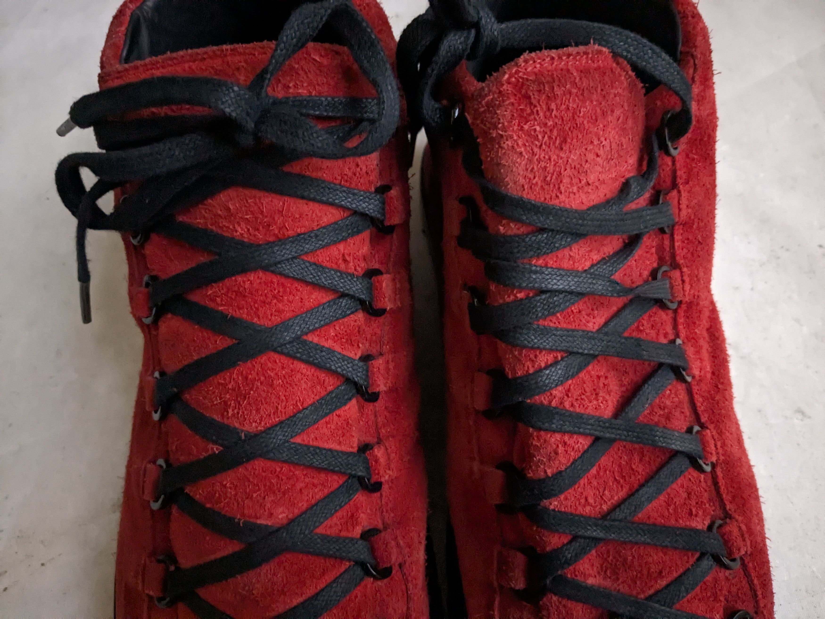 Balenciaga Balenciaga Arena Red Black High Tops 14 Suede Leather Size US 14 / EU 47 - 4 Thumbnail