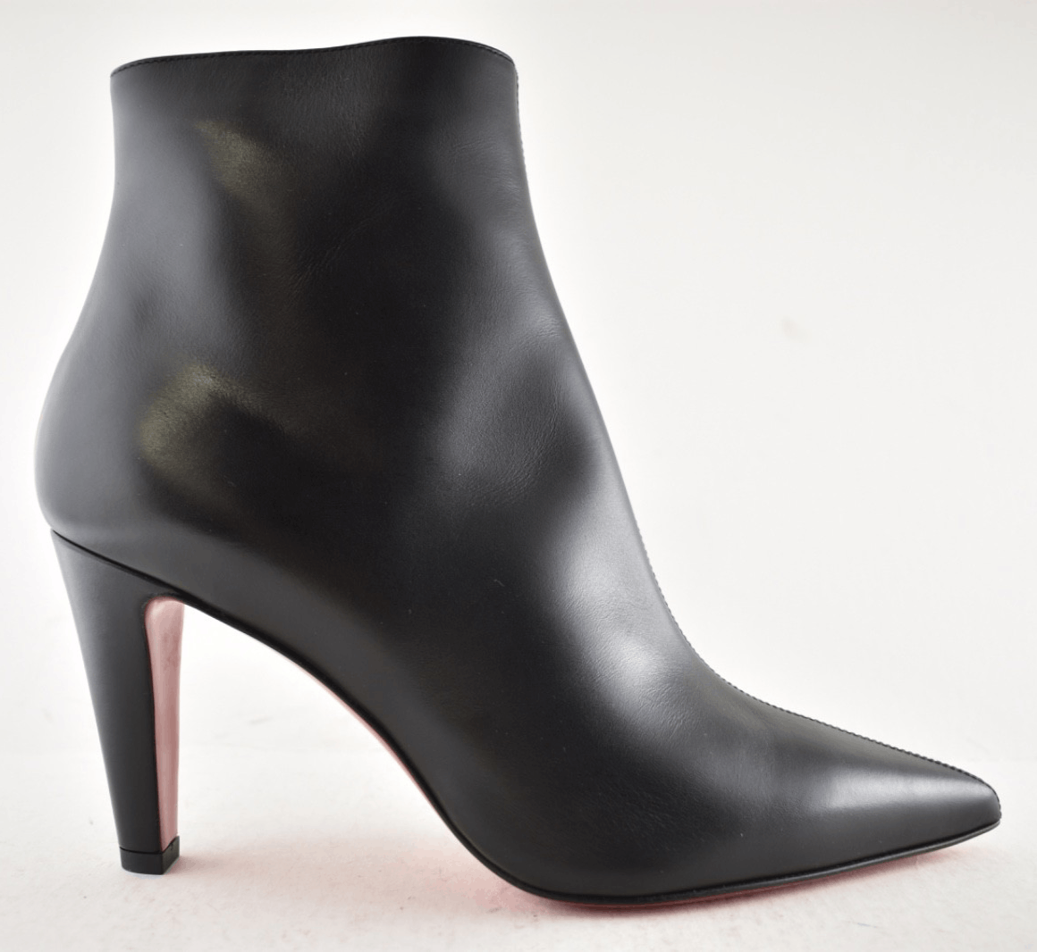 Christian Louboutin Vibella Booty 85 Black Calf Leather Pointed Heel Bootie 39 Size US 9 / IT 39 - 2 Thumbnail