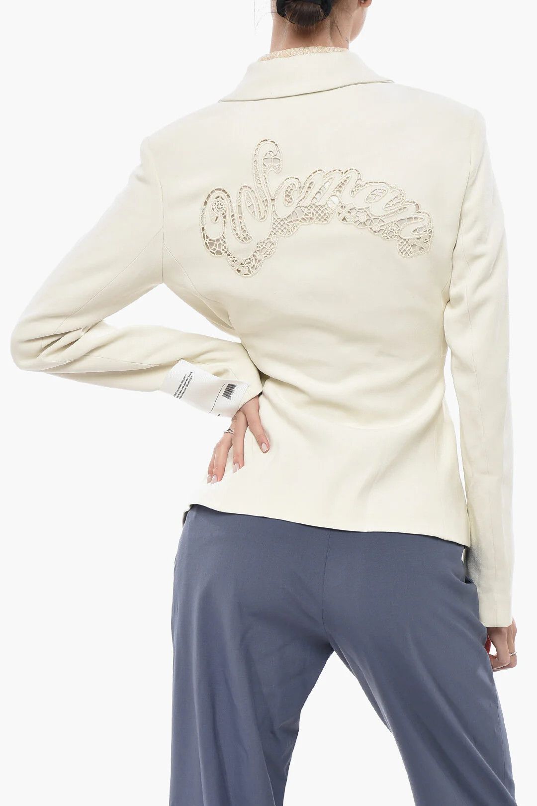 Off-White og1mm0426 Lined Blazer in White Size S / US 4 / IT 40 - 2 Thumbnail