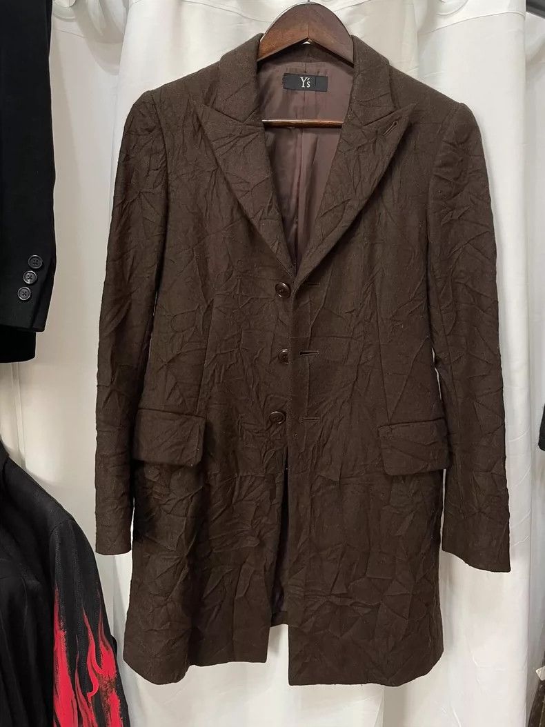 Yohji Yamamoto yohji Yamamoto Pleated Brown wool jacket Size US S / EU 44-46 / 1 - 1 Thumbnail