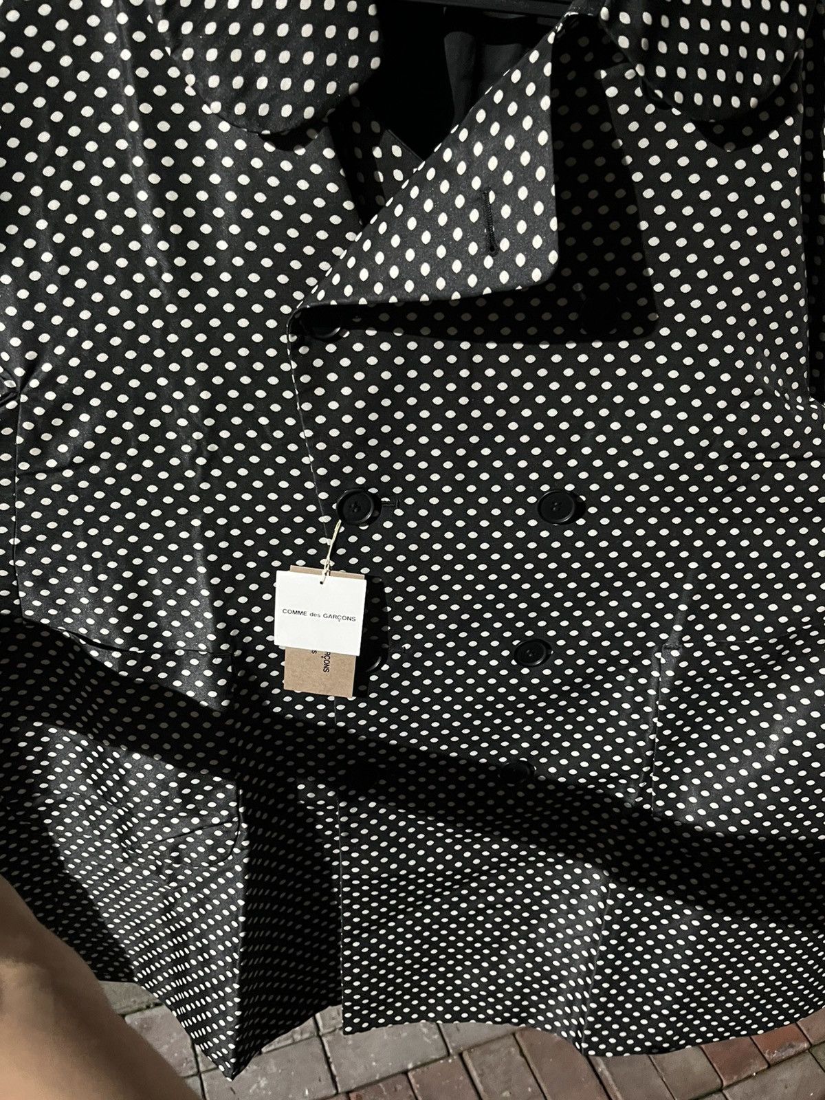 Comme des Garcons Homme Plus COMME des GARÇONS Homme Plus Polka Dot Double-Breasted Coat Size US XS / EU 42 / 0 - 2 Thumbnail
