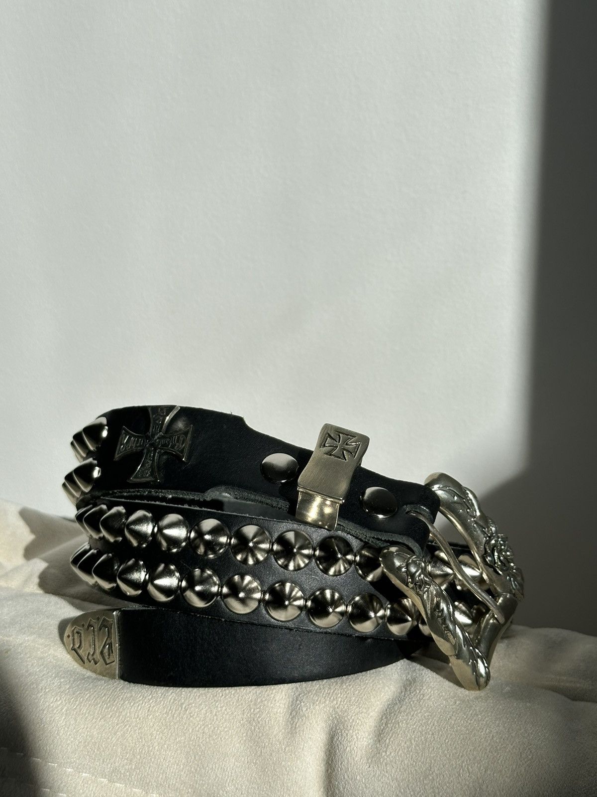 Enfants Riches Deprimes ERD Cross Double Studded Belt Size 32 - 3 Thumbnail
