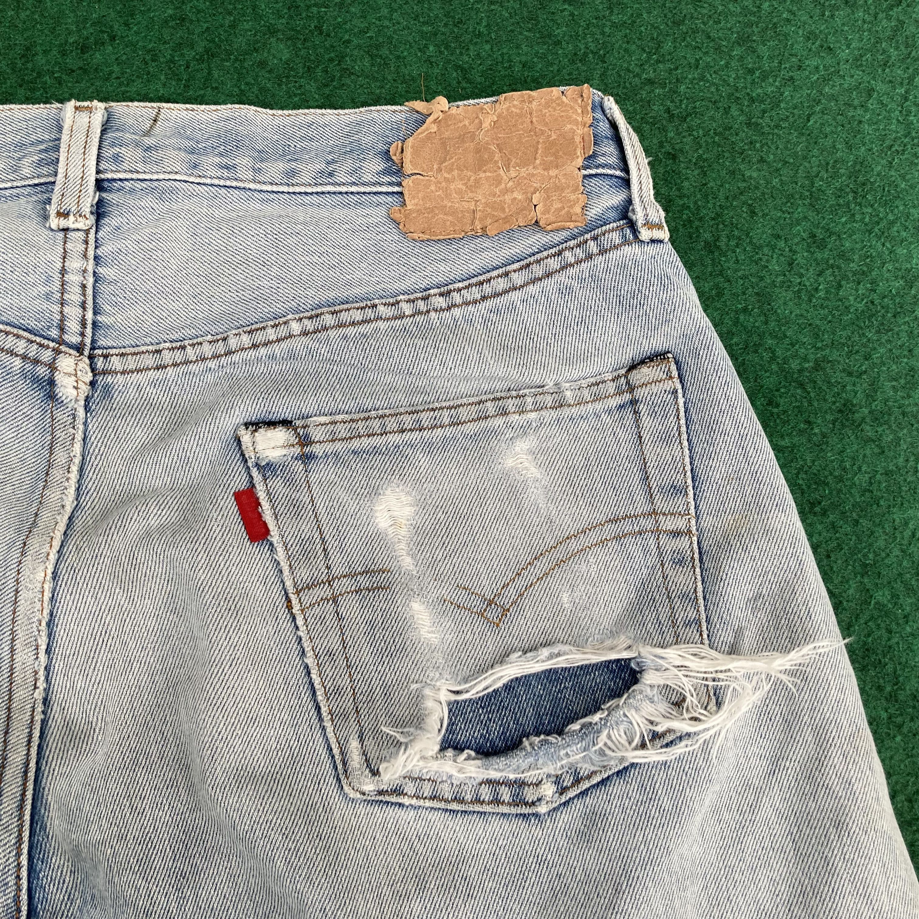 Levi's × Vintage Vtg Levis 501 Button 245 Short Redline Selvedge Jorts Jeans Size US 32 / EU 48 - 13 Thumbnail