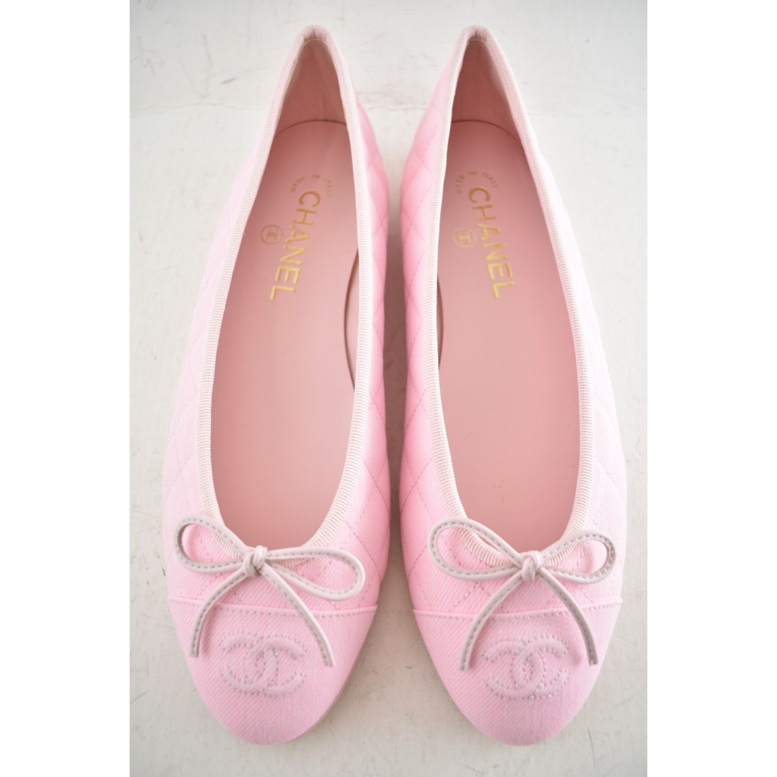 Chanel Chanel Light Pink Denim Quilted CC Logo Ballet Flat 36 Size US 5 / IT 35 - 11 Thumbnail