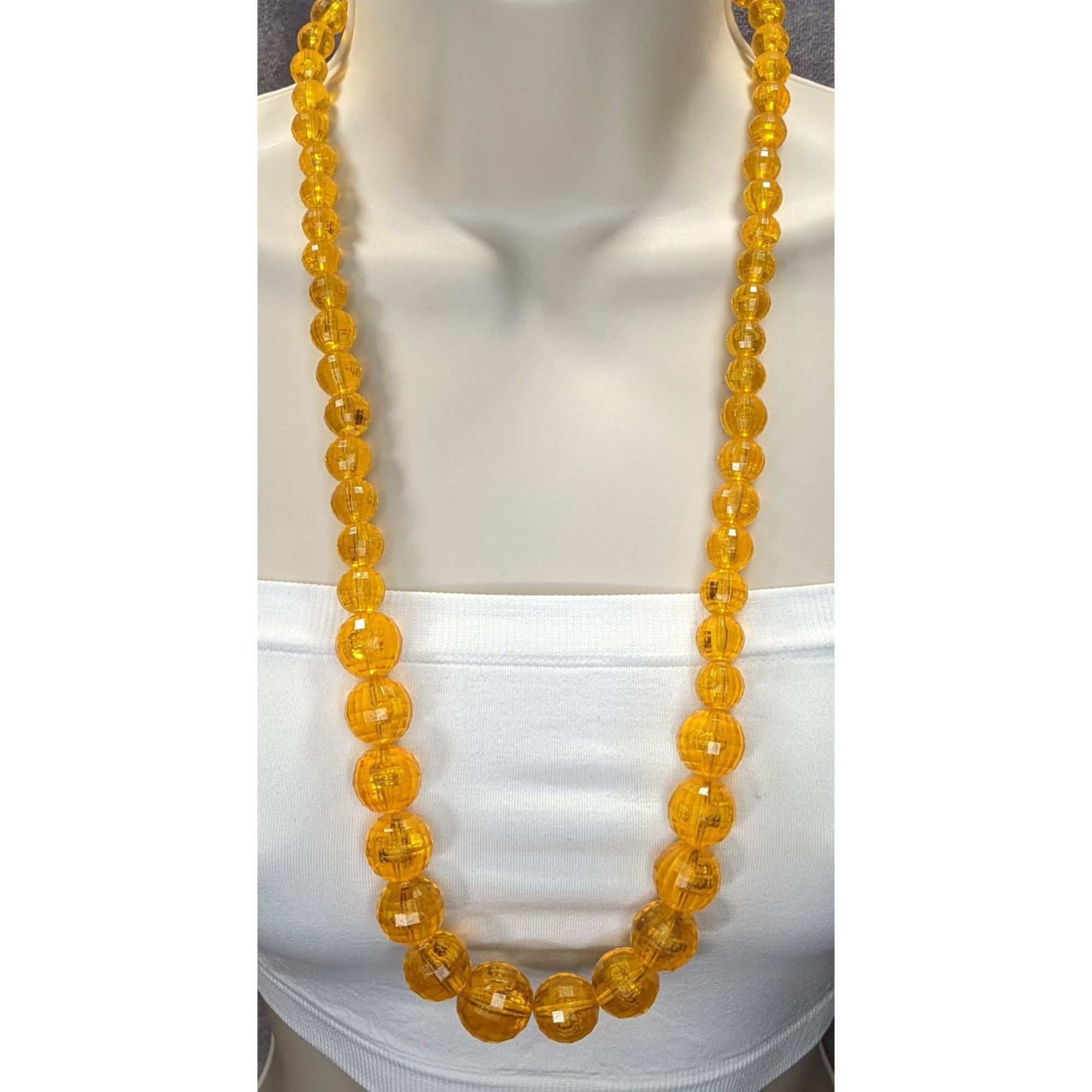 Other Vintage Retro Orange/Yellow Faceted Beaded Necklace Size ONE SIZE - 5 Thumbnail