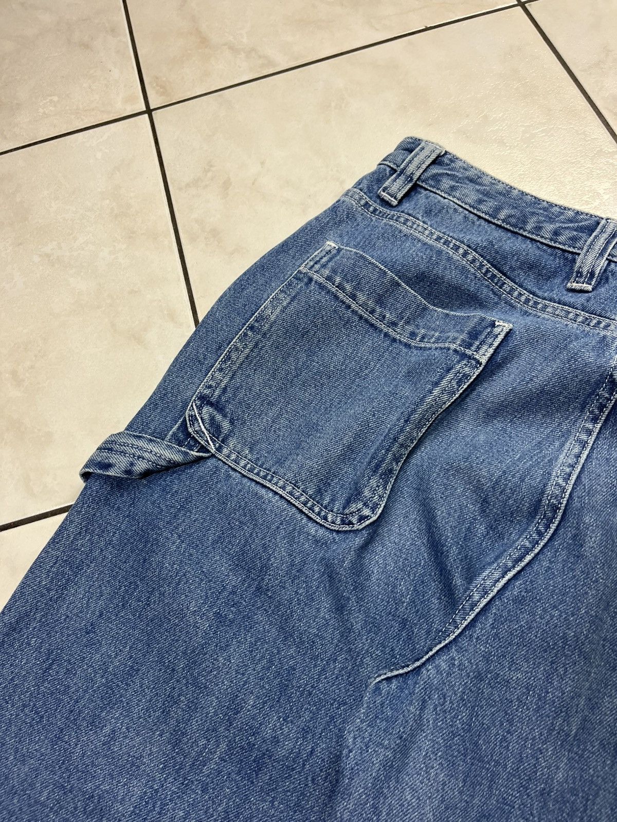 Stussy × Vintage Stussy workgear navy denim double knee baggy jeans pants 34 Size US 34 / EU 50 - 20 Thumbnail