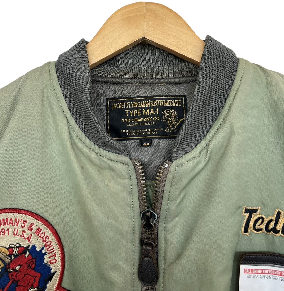 Tedman Vtg USAF Tedman Ted Company MA1 Sunfaded Baggy Bomber Jacket Size US L / EU 52-54 / 3 - 14 Thumbnail