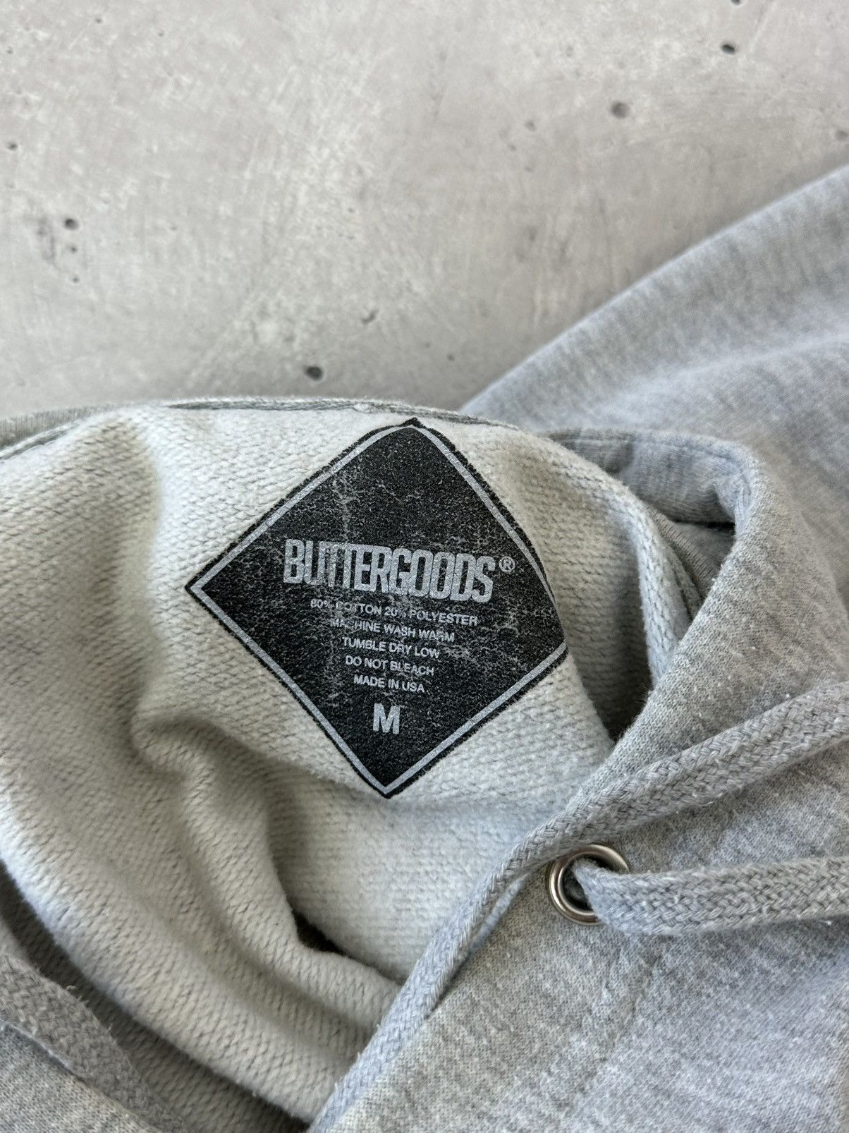 Butter Goods Butter Goods Made in USA Grey Cotton Central Logo Hoodie Size US M / EU 48-50 / 2 - 10 Thumbnail