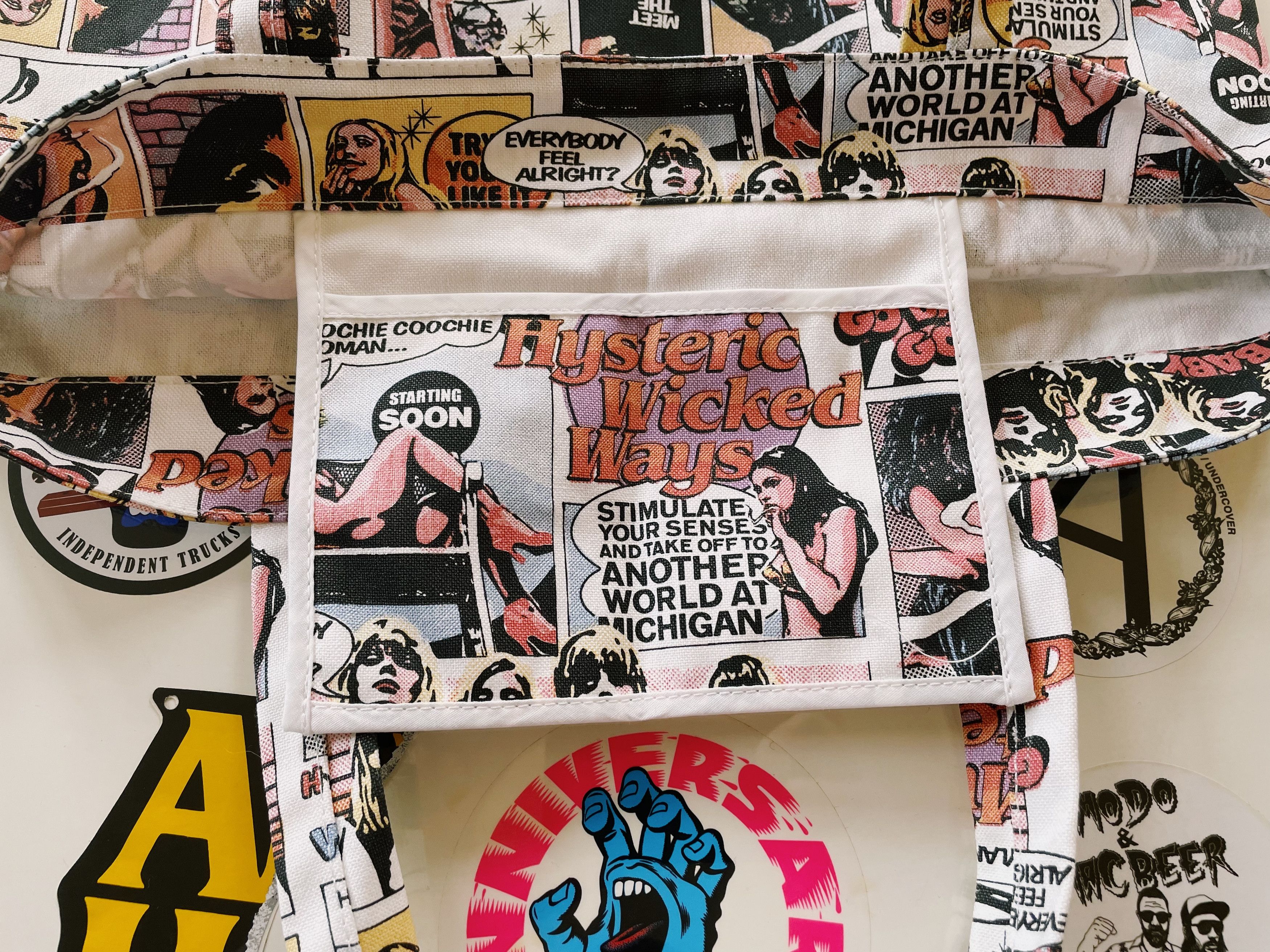 Hysteric Glamour Hysteric Glamour All Over Comics Print Canvas Tote Bag White Size ONE SIZE - 3 Thumbnail