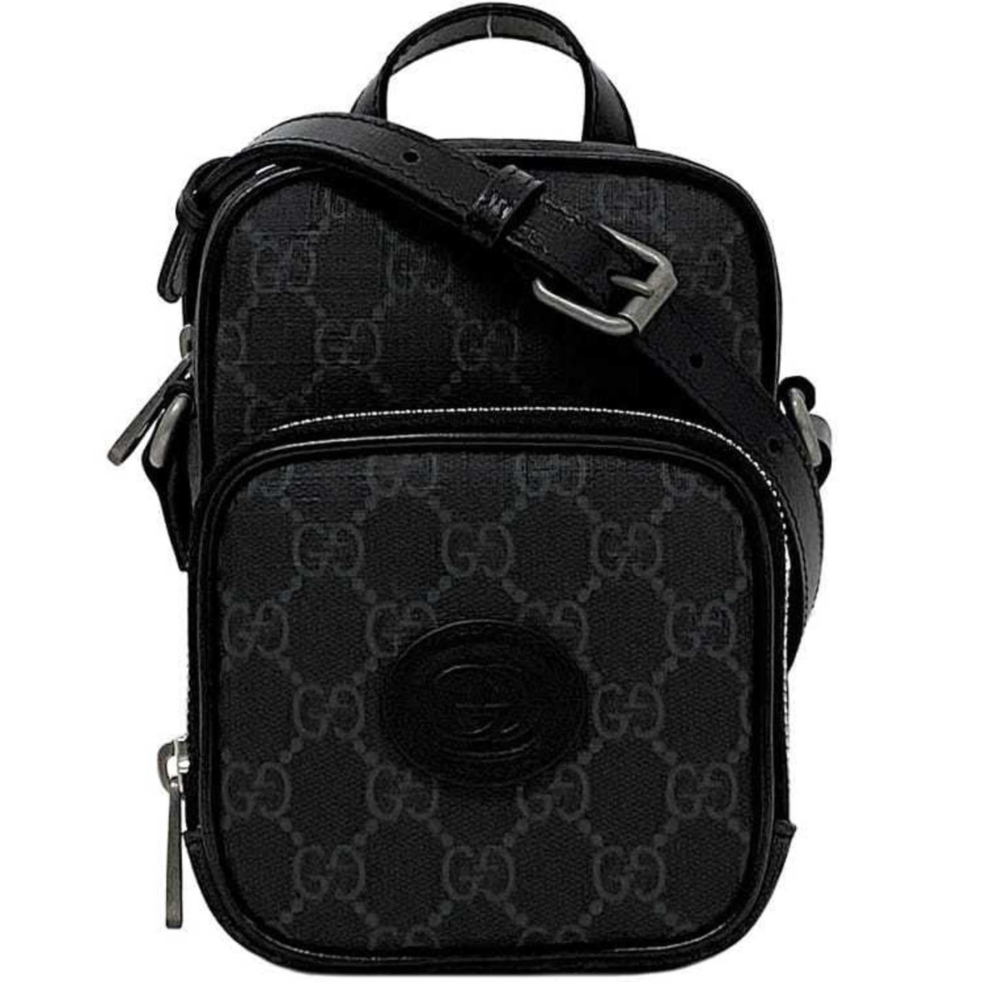 Gucci Gucci Shoulder Bag f-21810 Black Interlocking 672952 92TCN 1000U PVC Leather 0416 GUCCI Pochette Crossbody GG Supreme Unisex Women Men Size ONE SIZE - 1 Thumbnail