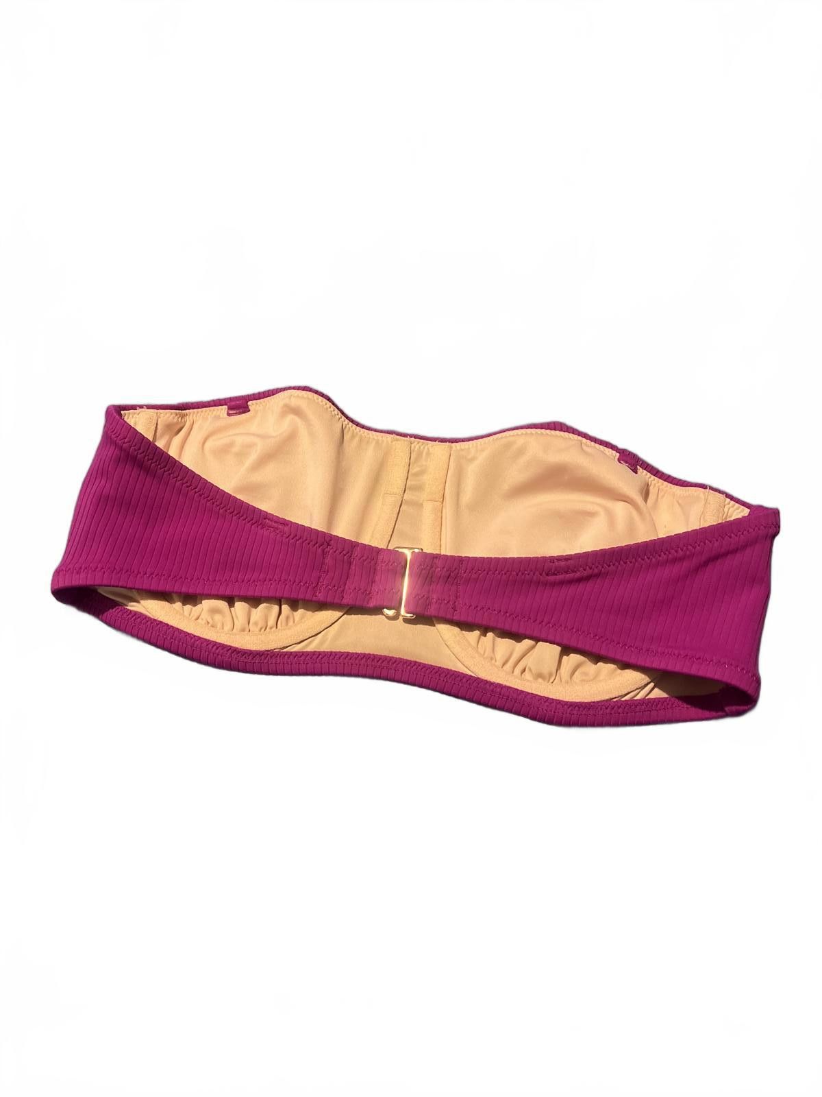 Other Shade & shore Pink Ribbed Bandeau Bikini top 34D Size ONE SIZE - 3 Thumbnail