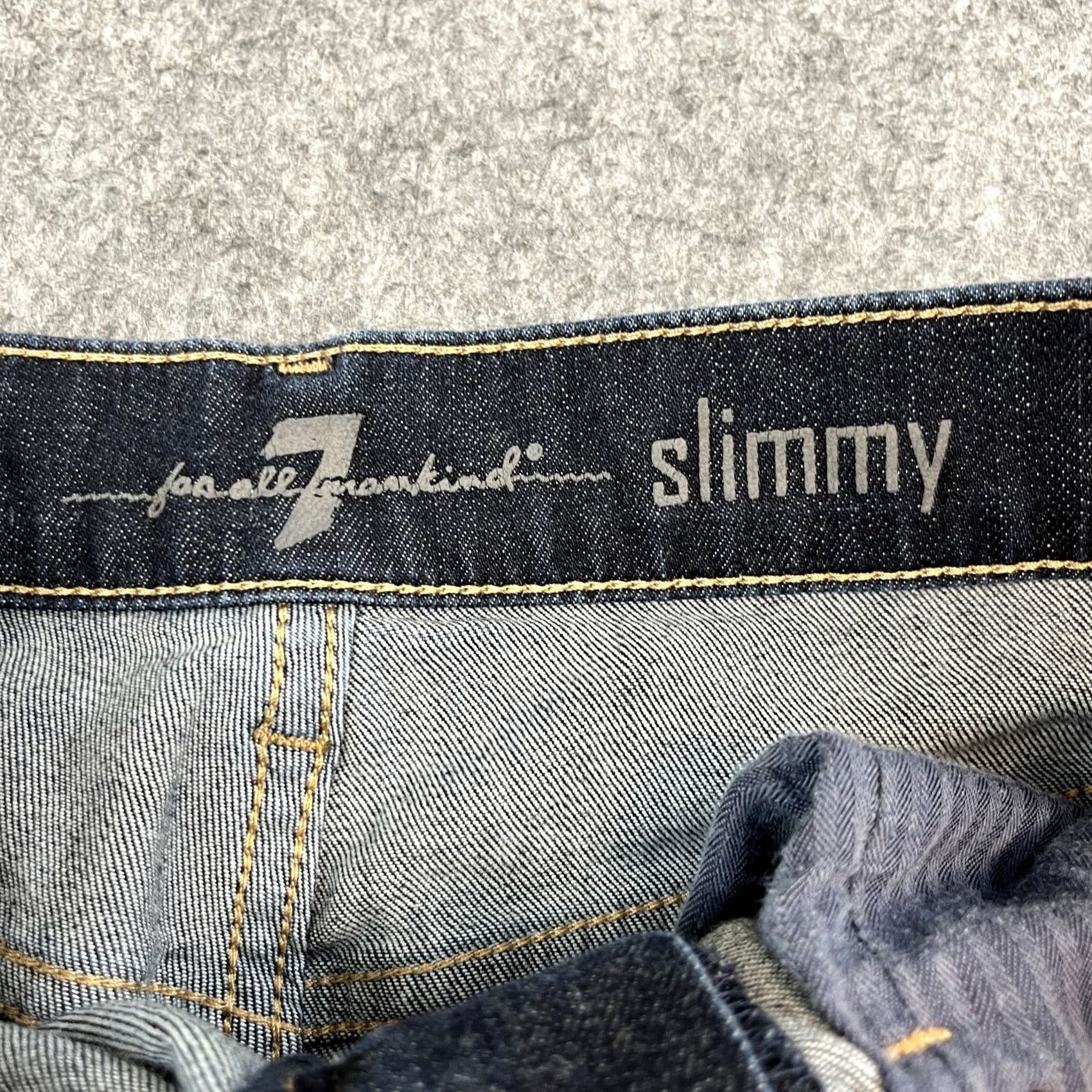 7 For All Mankind 7 For All Mankind Jeans Slim Skinny 31 Dark Blue Denim 5-Pocket Logo Button Zip Mens Regular Slim 7 For All Mankind Jeans Size US 31 - 6 Thumbnail