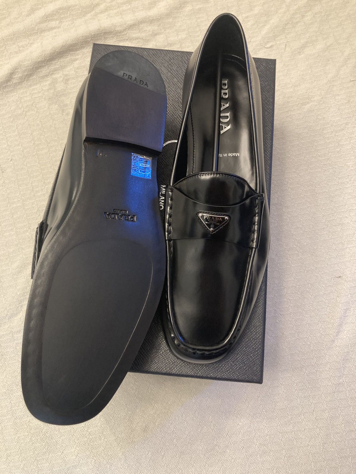 Prada Prada Brushed loafers size 12 Size US 12 / EU 45 - 2 Thumbnail