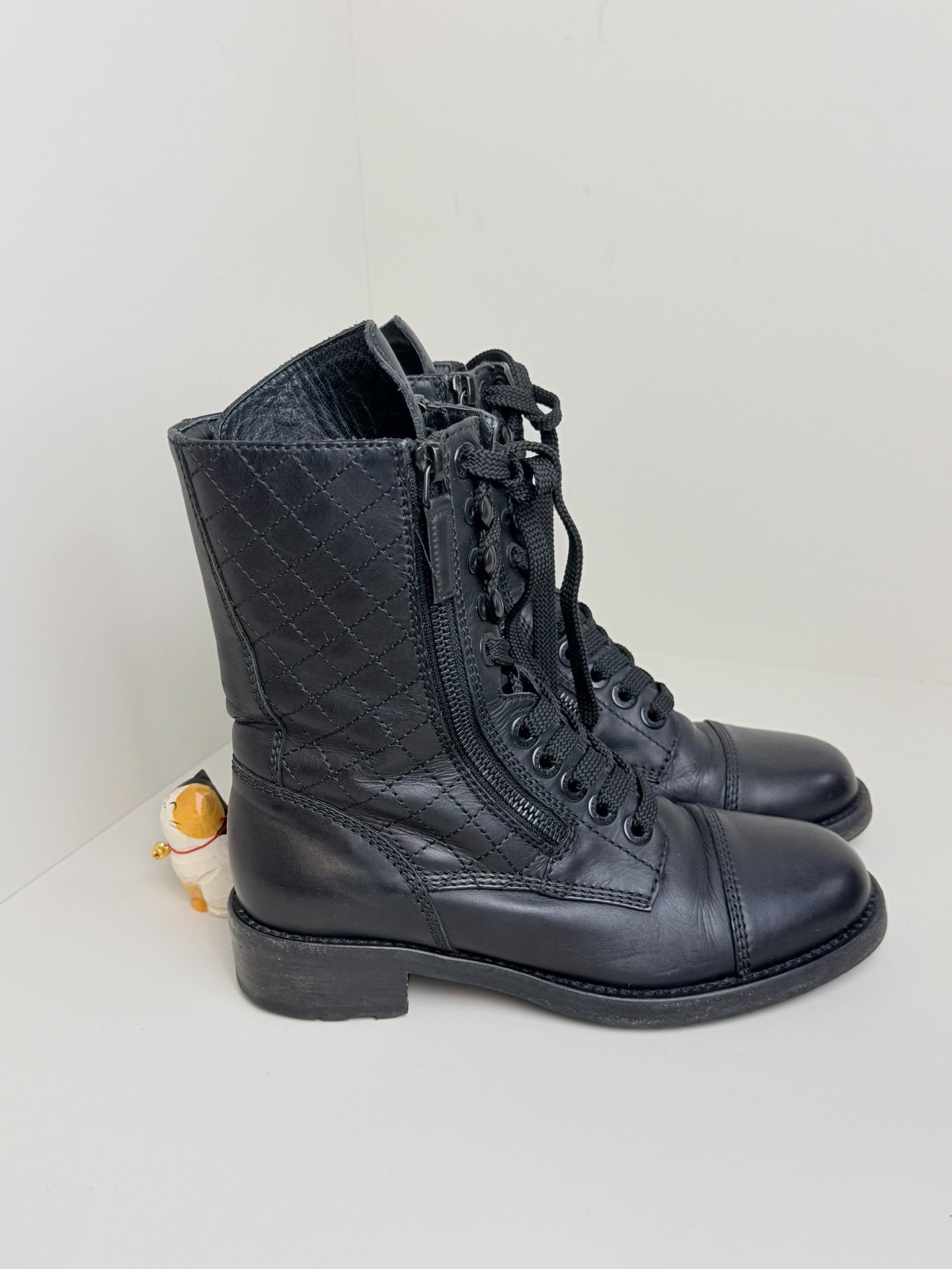 Chanel Chanel Plaid Black Boots us_5-5 Women Size US 5.5 / IT 35.5 - 1 Thumbnail